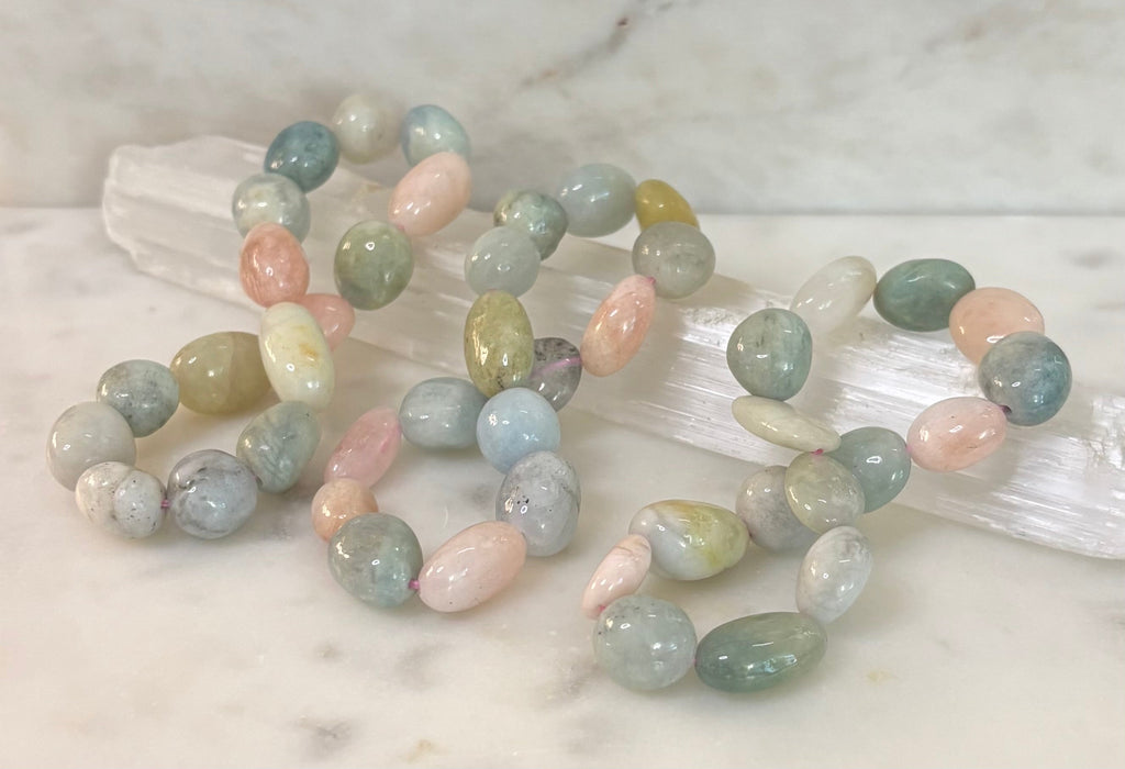🌸 Heart in Bloom Morganite Bracelet