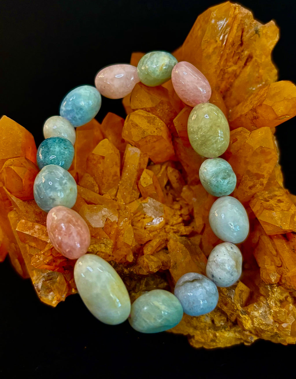🌸 Heart in Bloom Morganite Bracelet