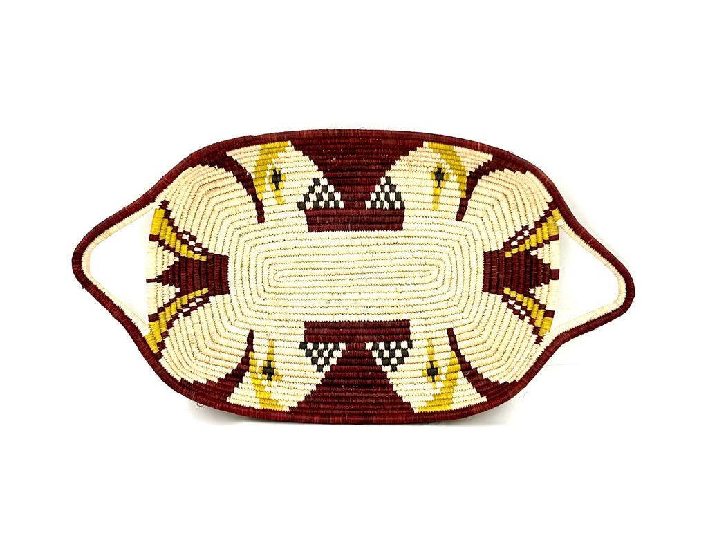 Royal Harvest Tray: Bohemian Geometric Natural Fiber Basket