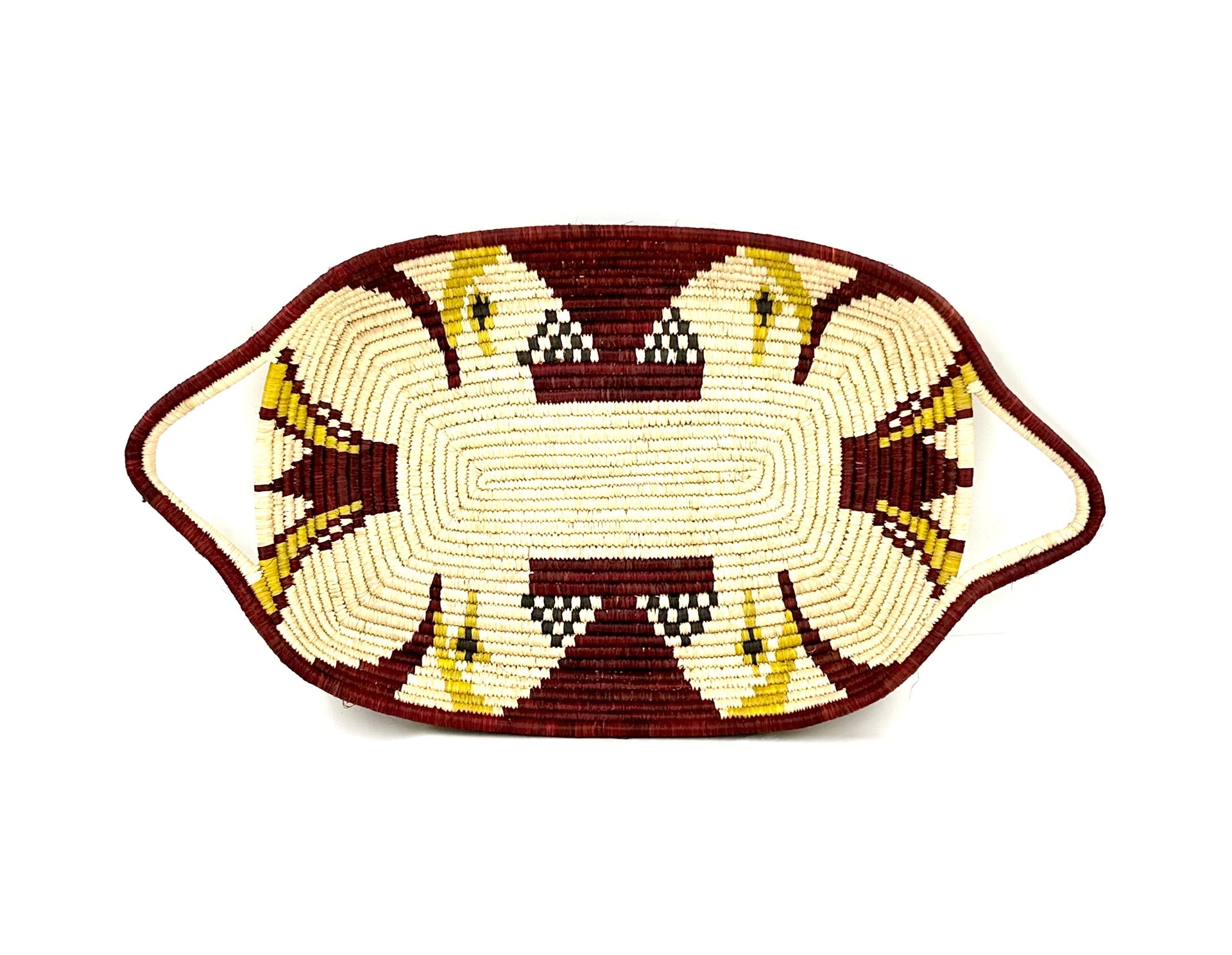 Royal Harvest Tray: Bohemian Geometric Natural Fiber Basket