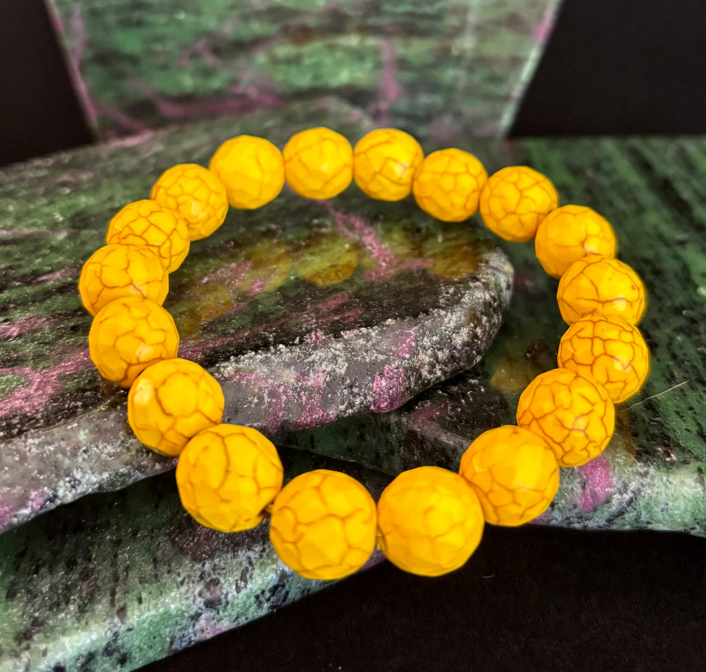 Solar Radiance Yellow Howlite Bracelet (12mm)