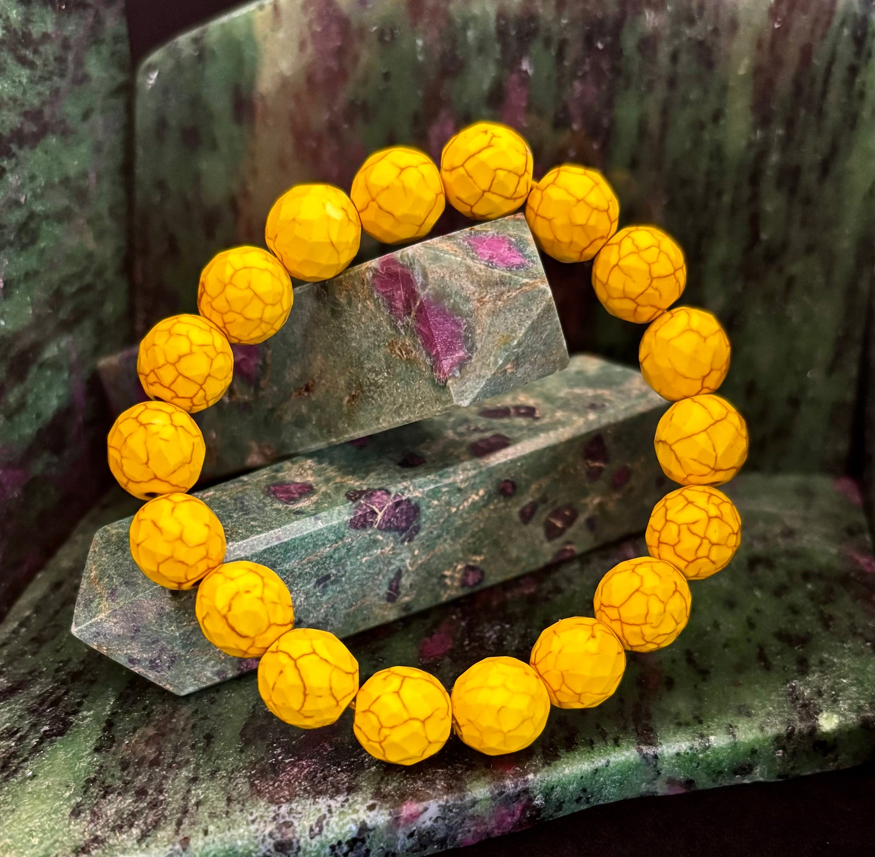 Solar Radiance Yellow Howlite Bracelet (12mm)