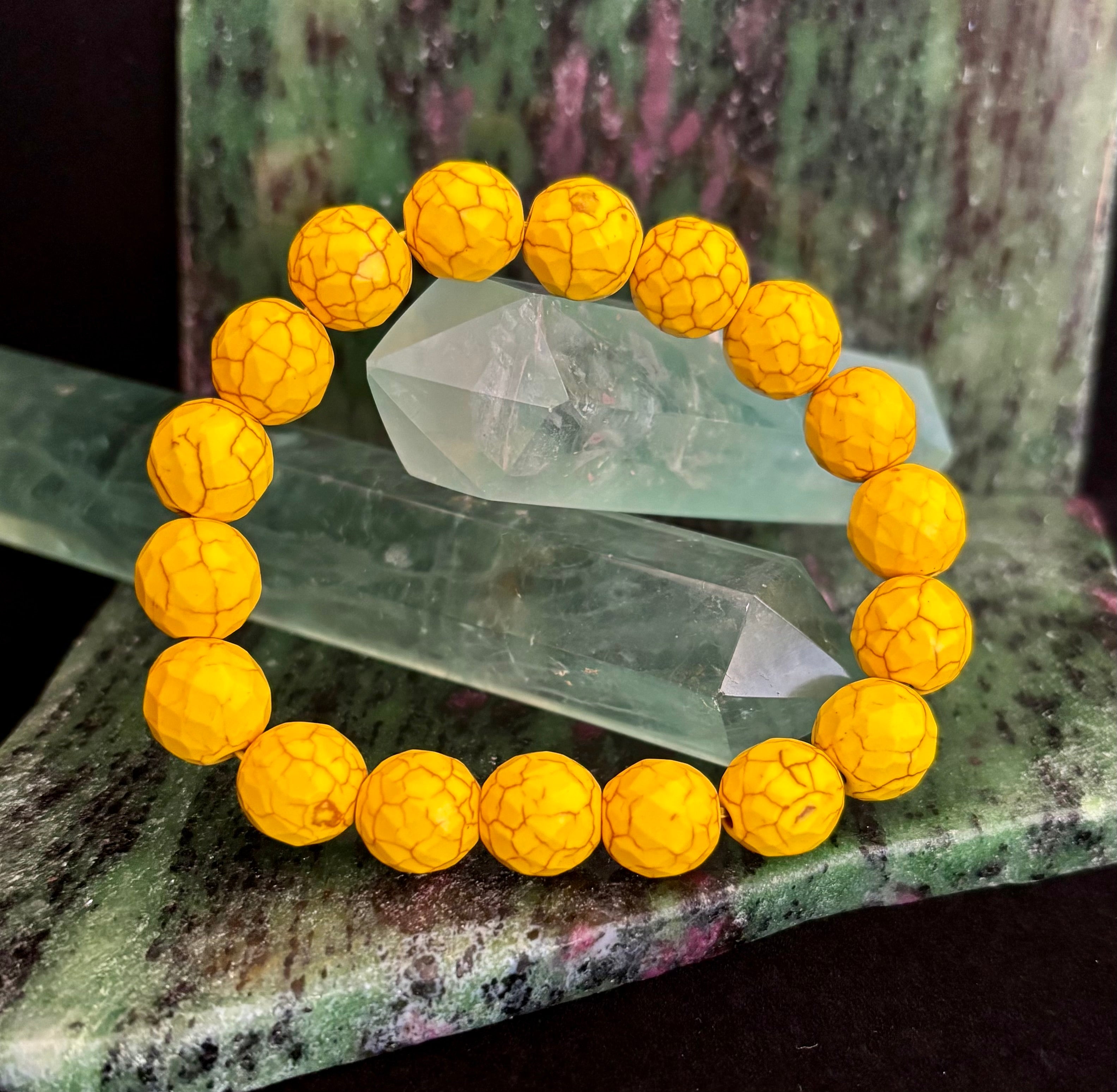 Solar Radiance Yellow Howlite Bracelet (12mm)