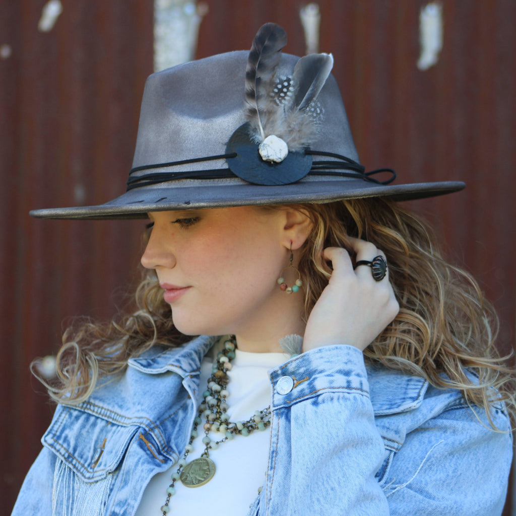 Genuine Labradorite Ring in Antique Copper