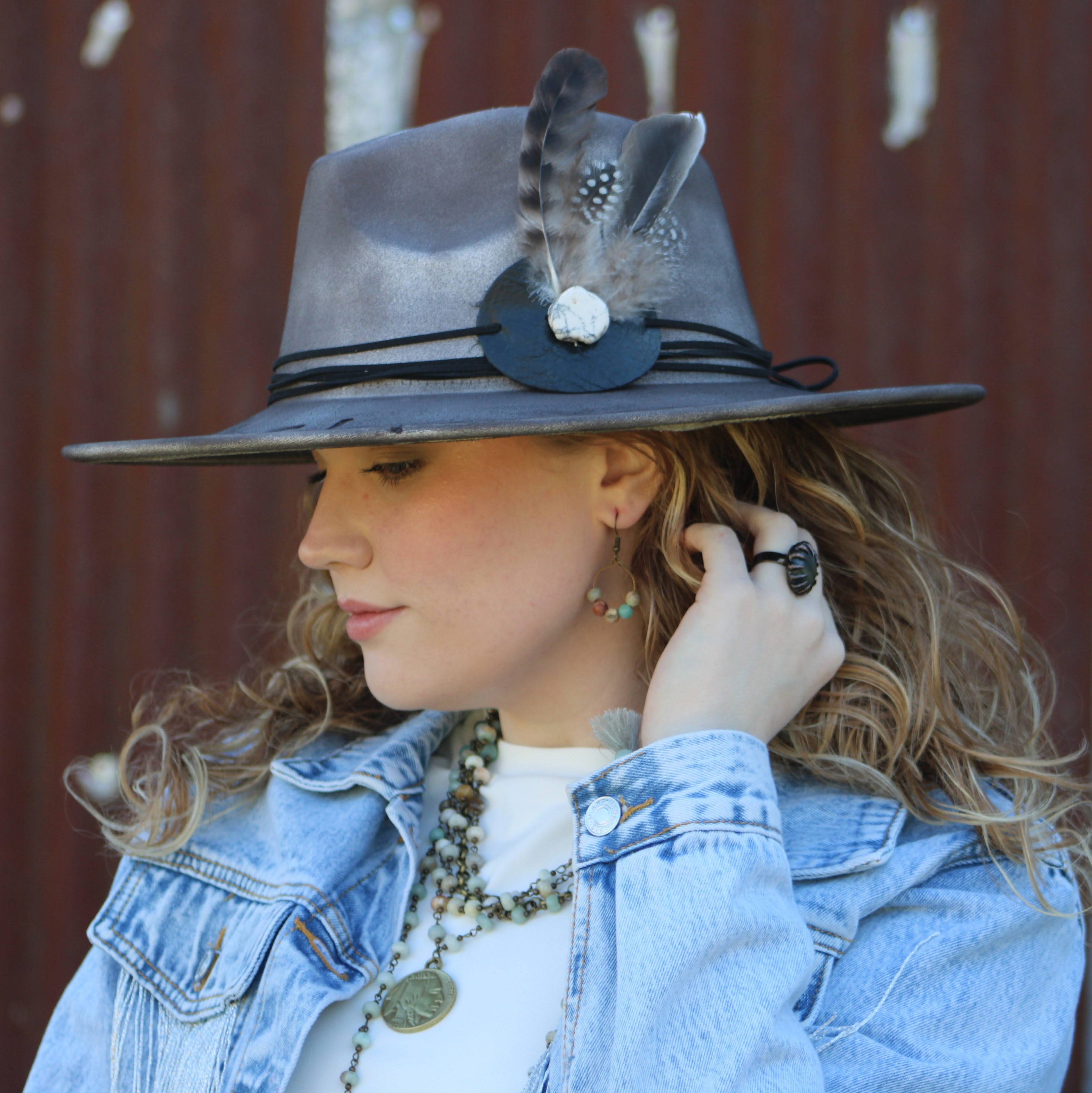 Genuine Labradorite Ring in Antique Copper