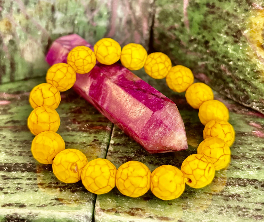Solar Radiance Yellow Howlite Bracelet (12mm)