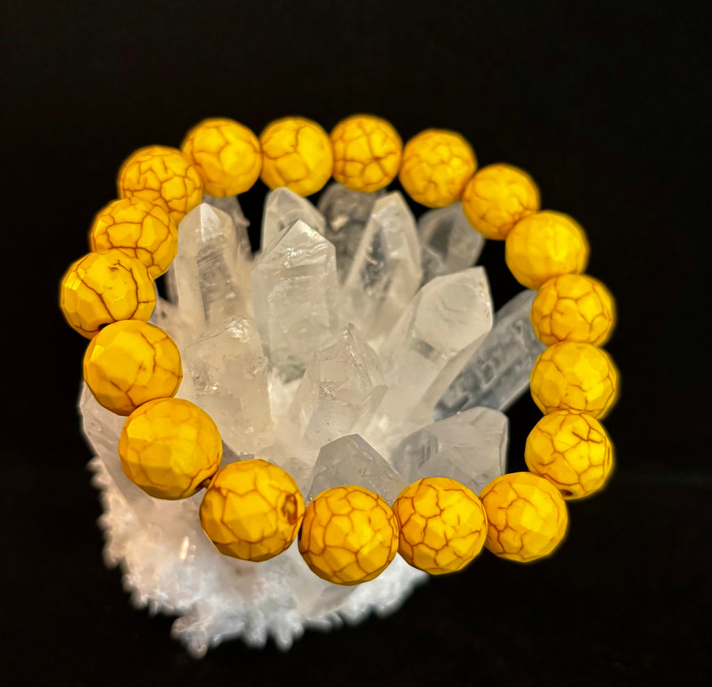 Solar Radiance Yellow Howlite Bracelet (12mm)