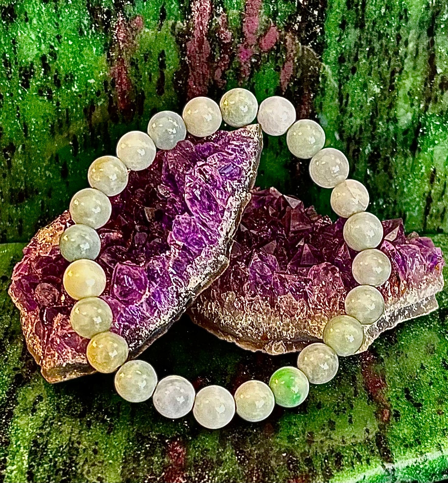 🌿 New Horizons - Natural Burma Jade (Jadeite) 8mm Stretch Bracelet