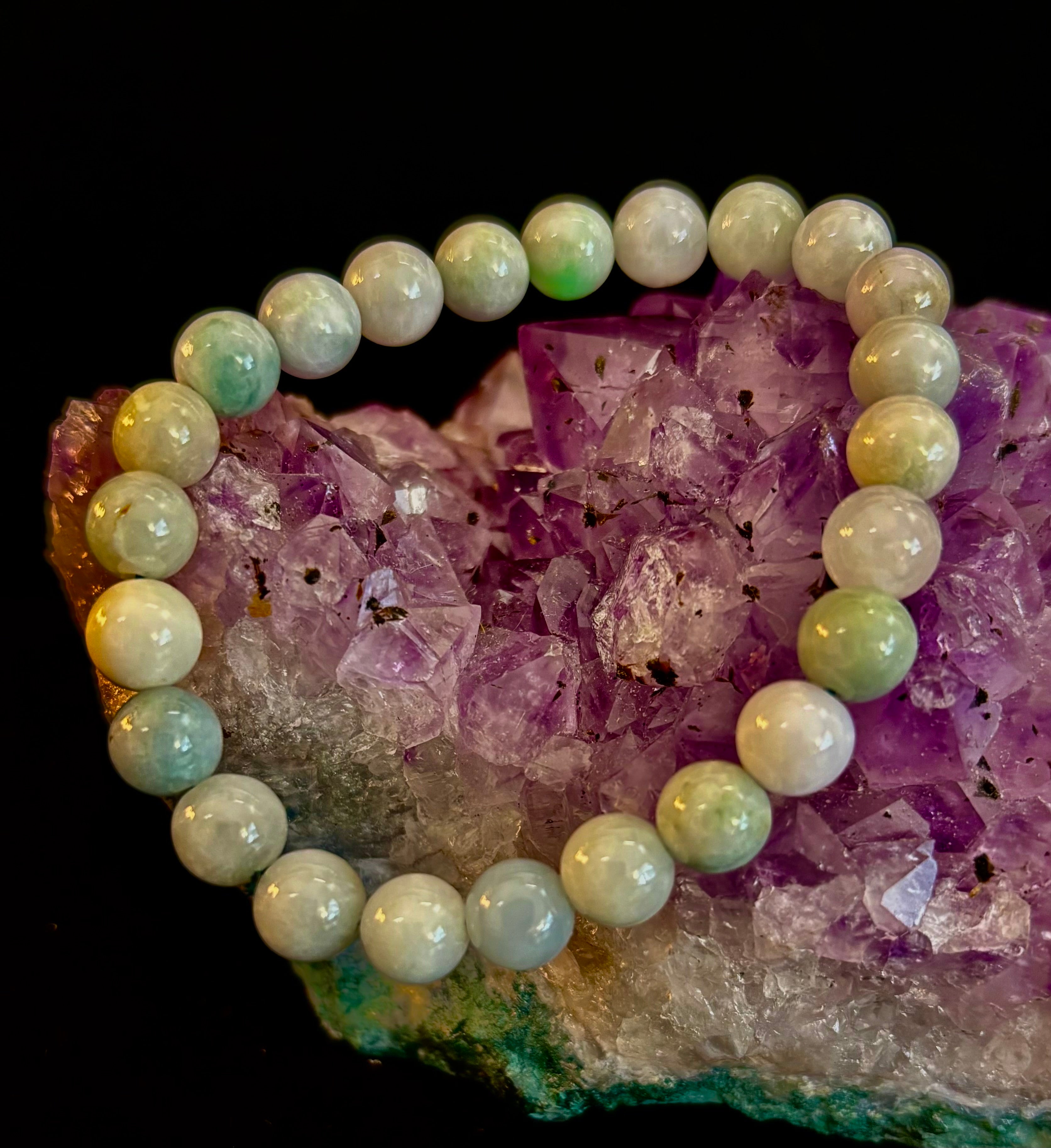 🌿 New Horizons - Natural Burma Jade (Jadeite) 8mm Stretch Bracelet