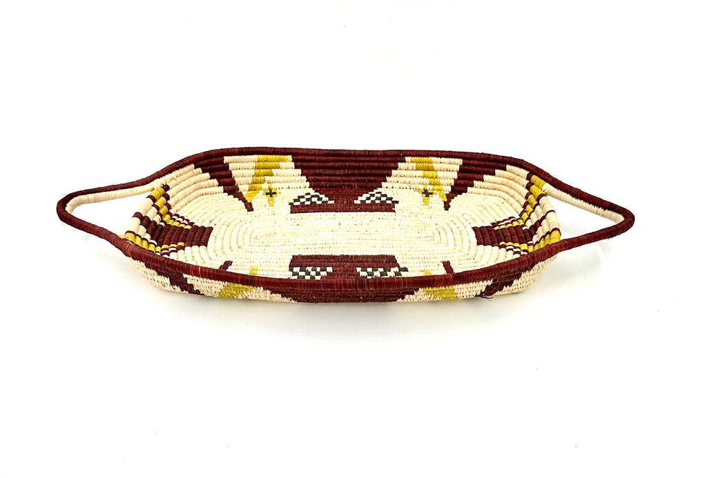 Royal Harvest Tray: Bohemian Geometric Natural Fiber Basket