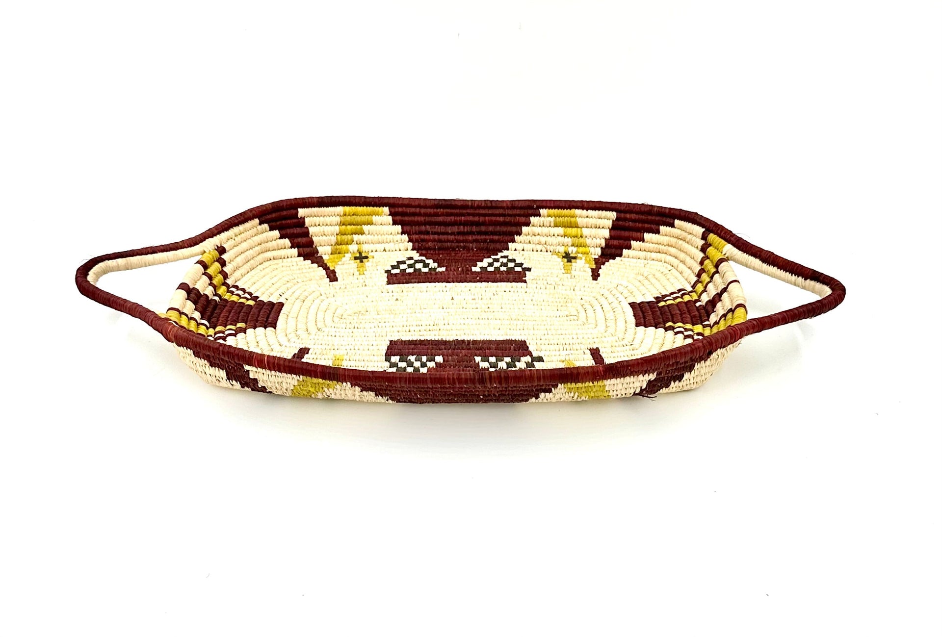 Royal Harvest Tray: Bohemian Geometric Natural Fiber Basket