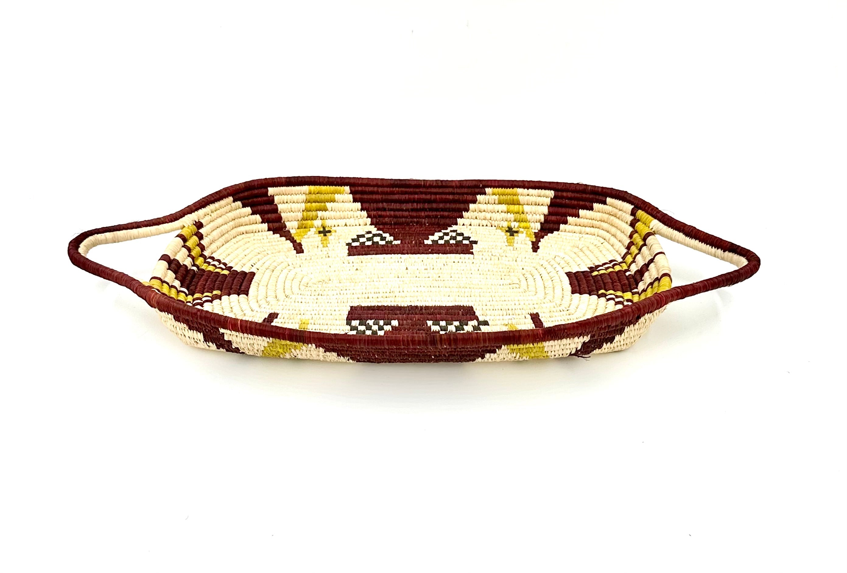 Royal Harvest Tray: Bohemian Geometric Natural Fiber Basket