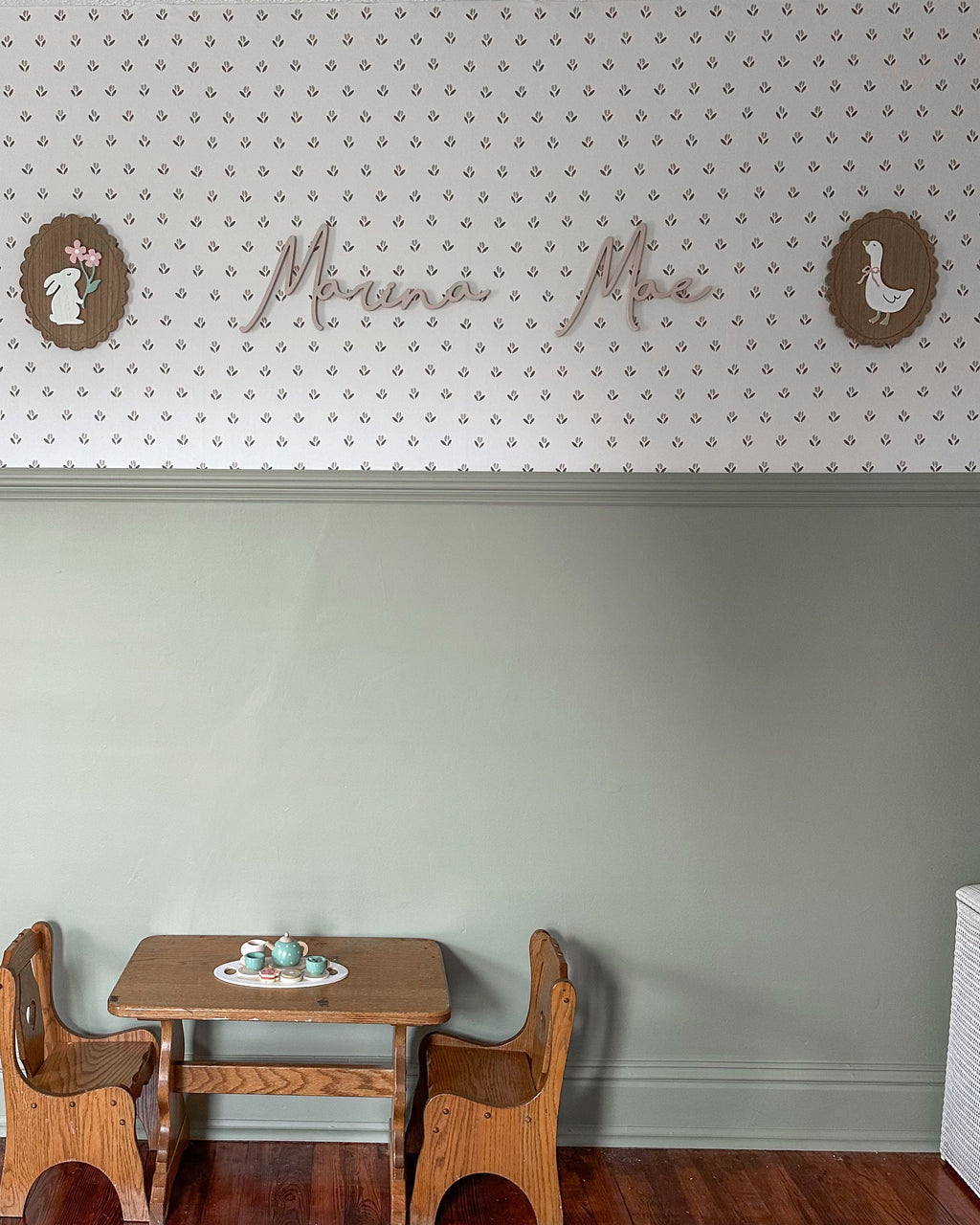 Baylor Floral Removable Wallpaper in Cream, Sage-Green & Dusty-Rose
