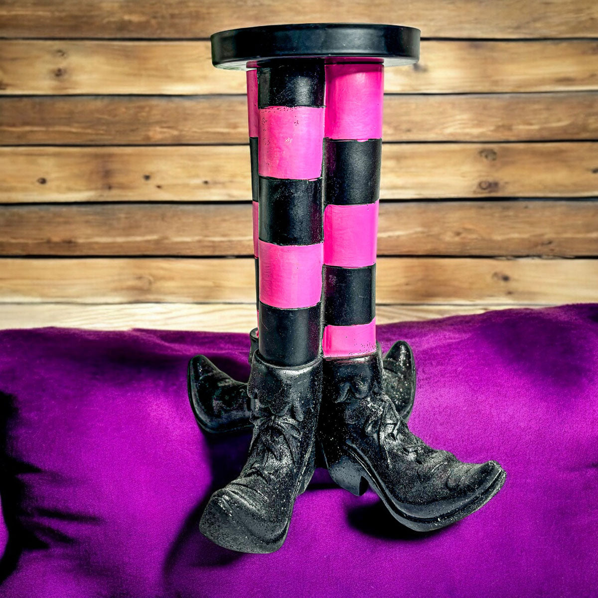 Wicked Witch Leg Pillar Candle Holder in Bright Striped Colors - Image 14