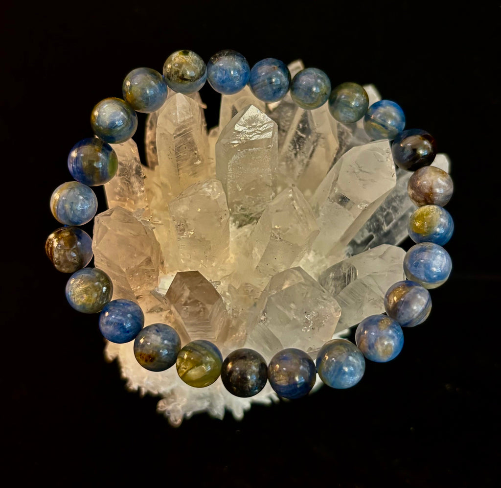 Reiki-Infused Blue Kyanite Bracelet for Clear Communication, High Vibration & Alignment (8mm)