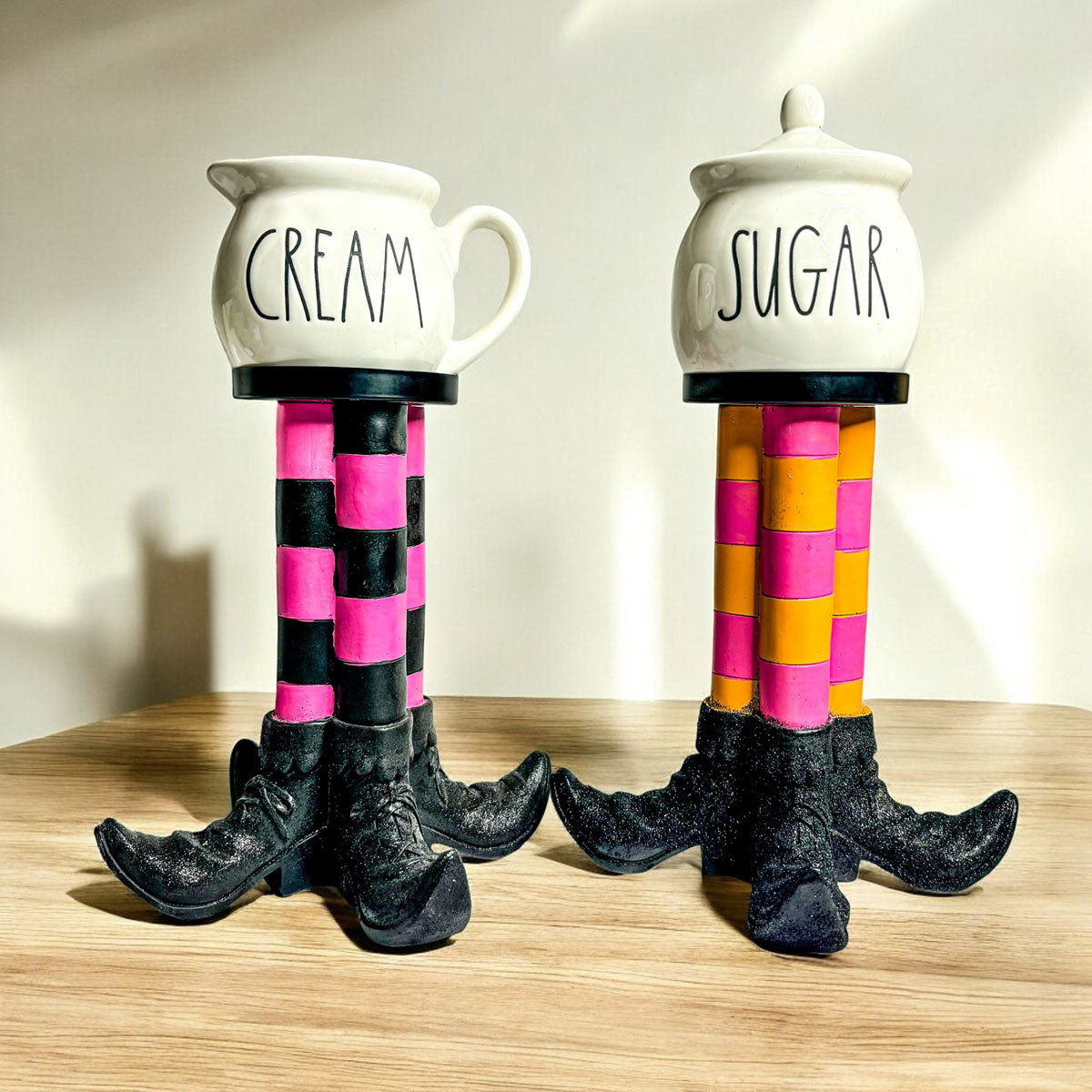 Wicked Witch Leg Pillar Candle Holder in Bright Striped Colors - Image 18