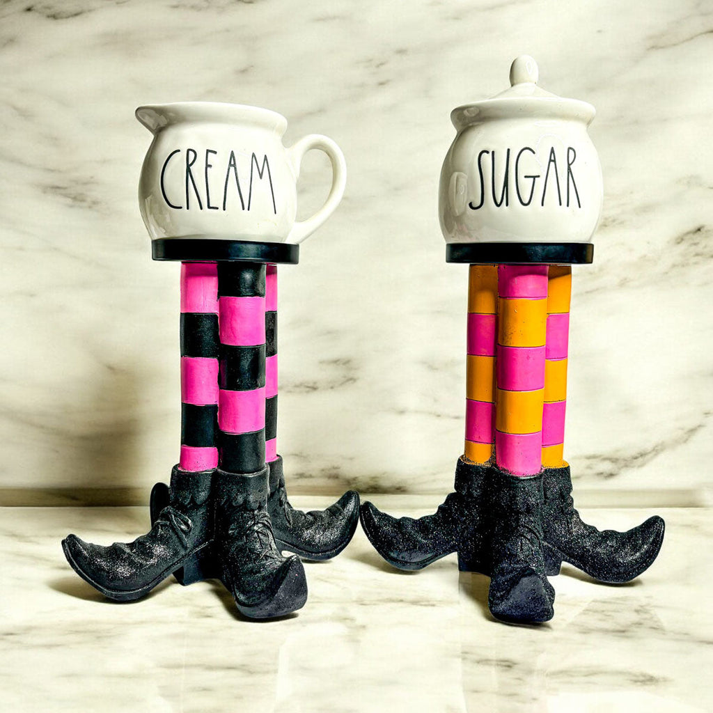 Wicked Witch Leg Pillar Candle Holder in Bright Striped Colors - Image 16