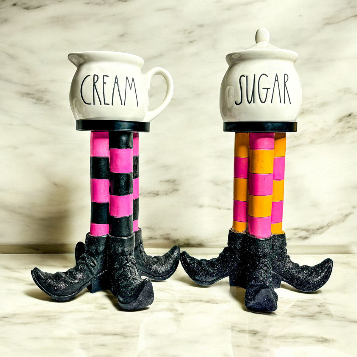 Wicked Witch Leg Pillar Candle Holder in Bright Striped Colors - Image 16