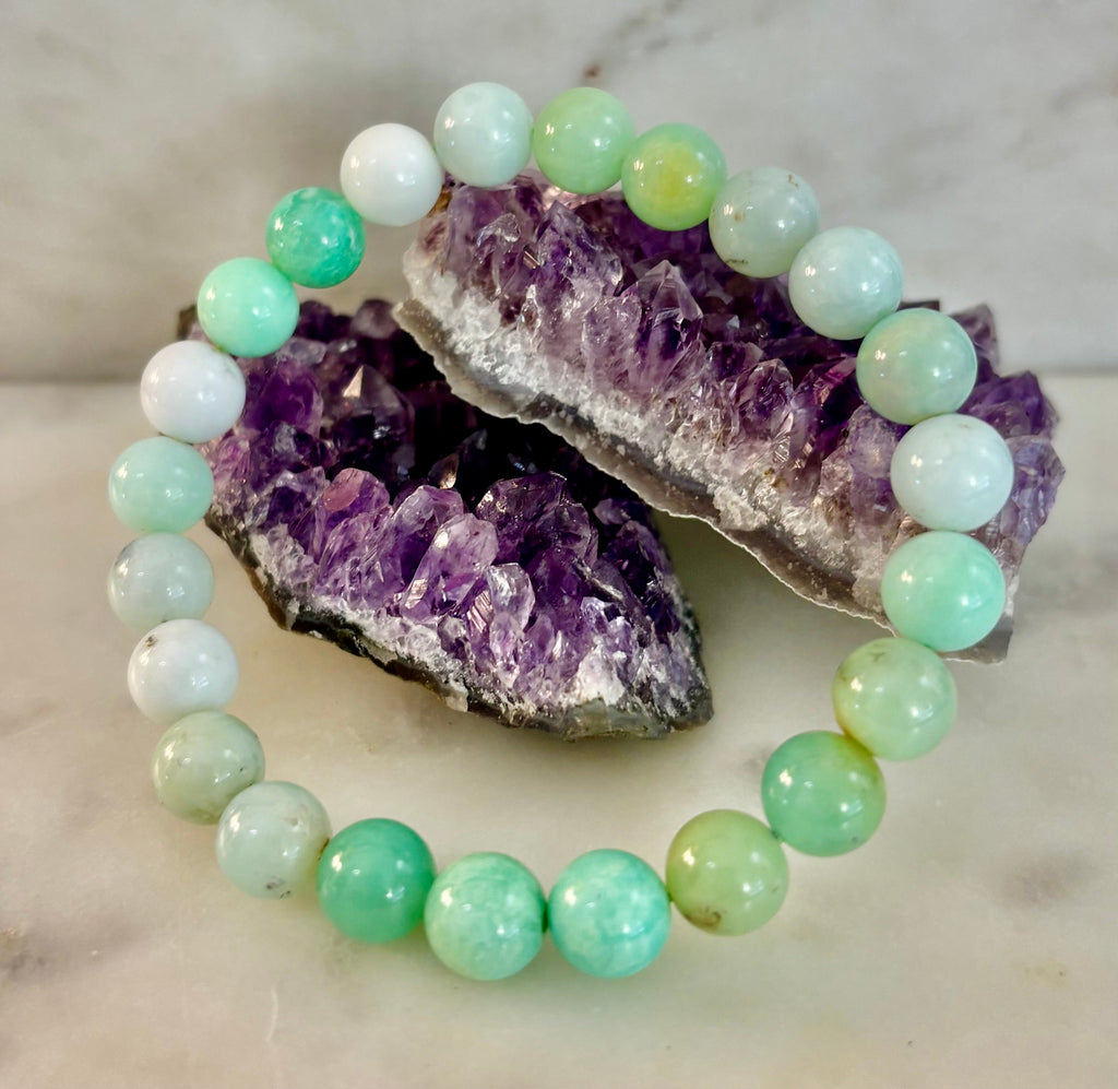 Reiki-Infused Chrysoprase Gemstone Bracelet for Heart Healing, Joy & Abundance (8mm)