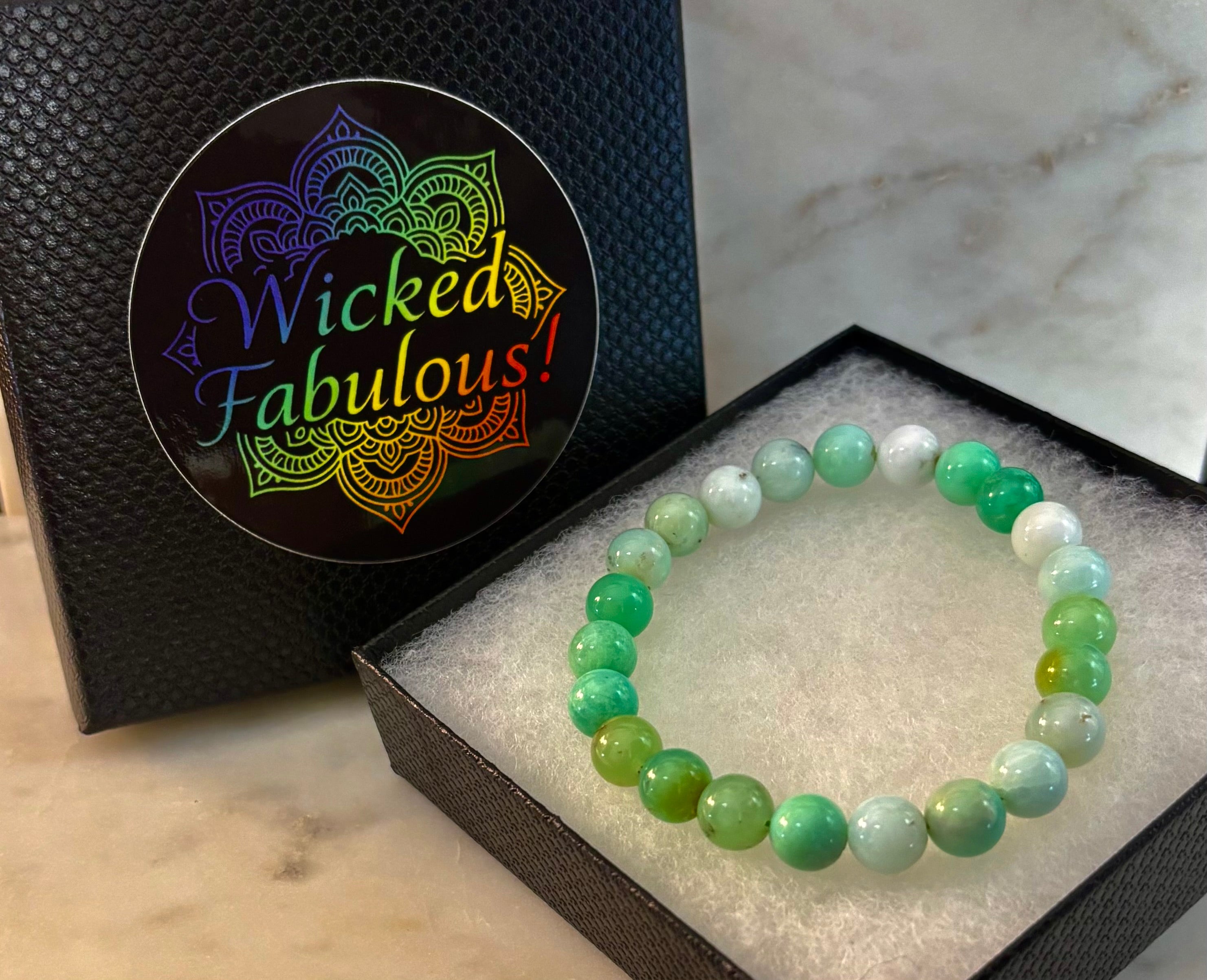 Reiki-Infused Chrysoprase Gemstone Bracelet for Heart Healing, Joy & Abundance (8mm)