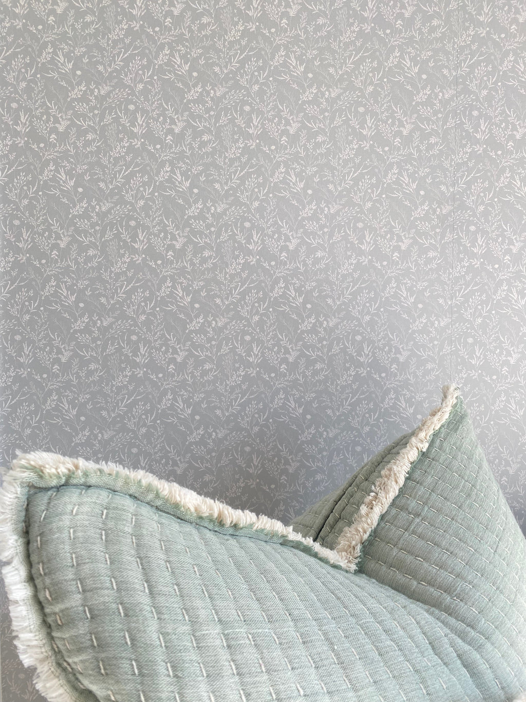Scarlett Floral Removable Wallpaper in Sage Green and White