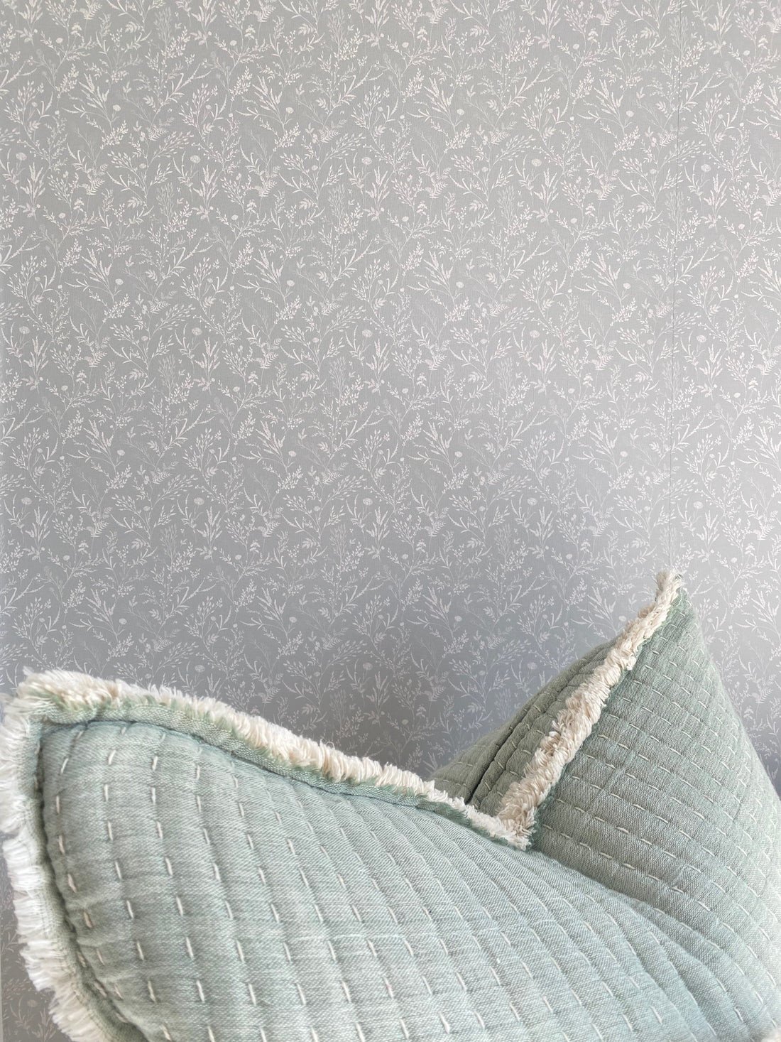 Scarlett Floral Removable Wallpaper in Sage Green and White