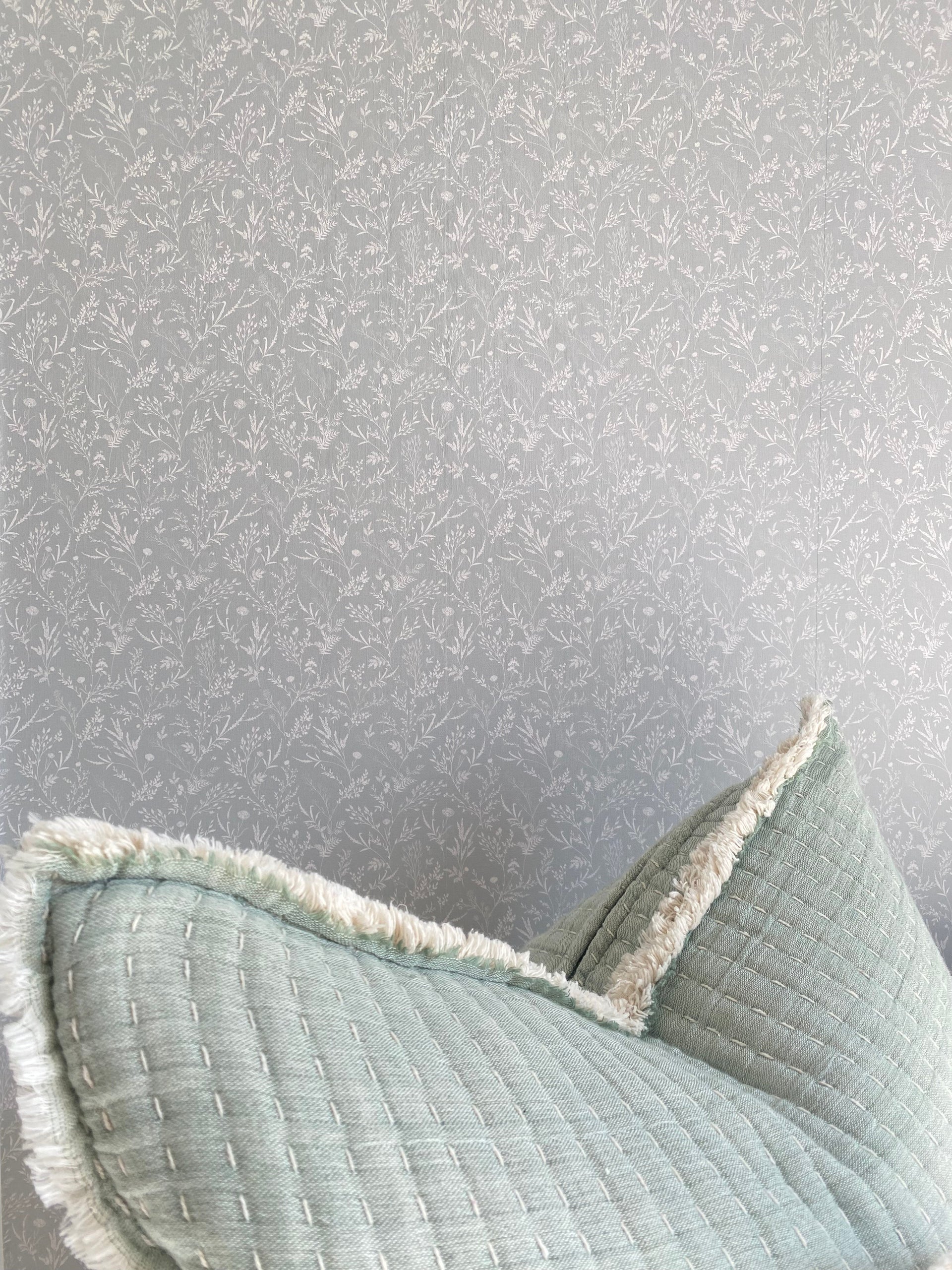 Scarlett Floral Removable Wallpaper in Sage Green and White