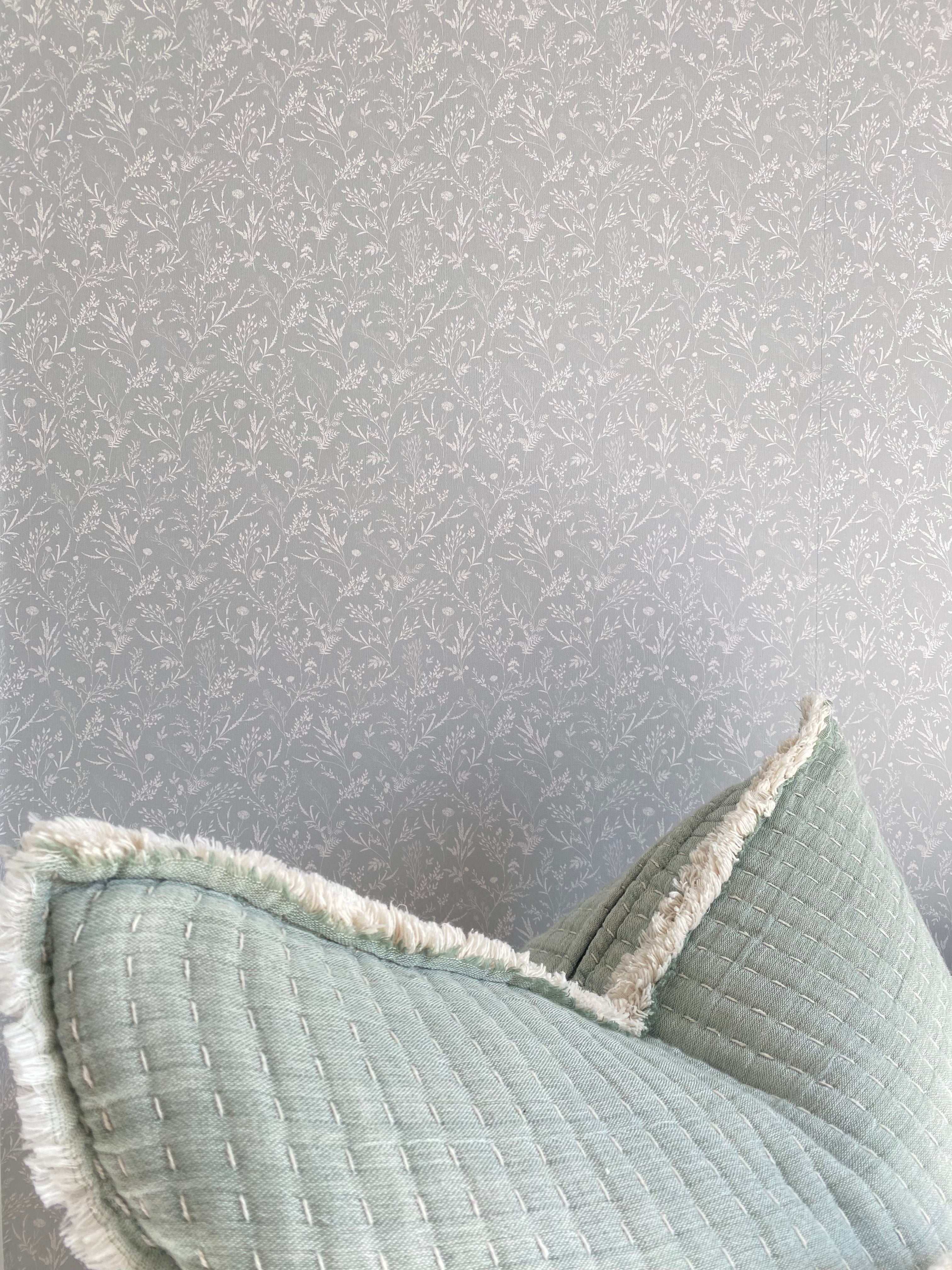 Scarlett Floral Removable Wallpaper in Sage Green and White