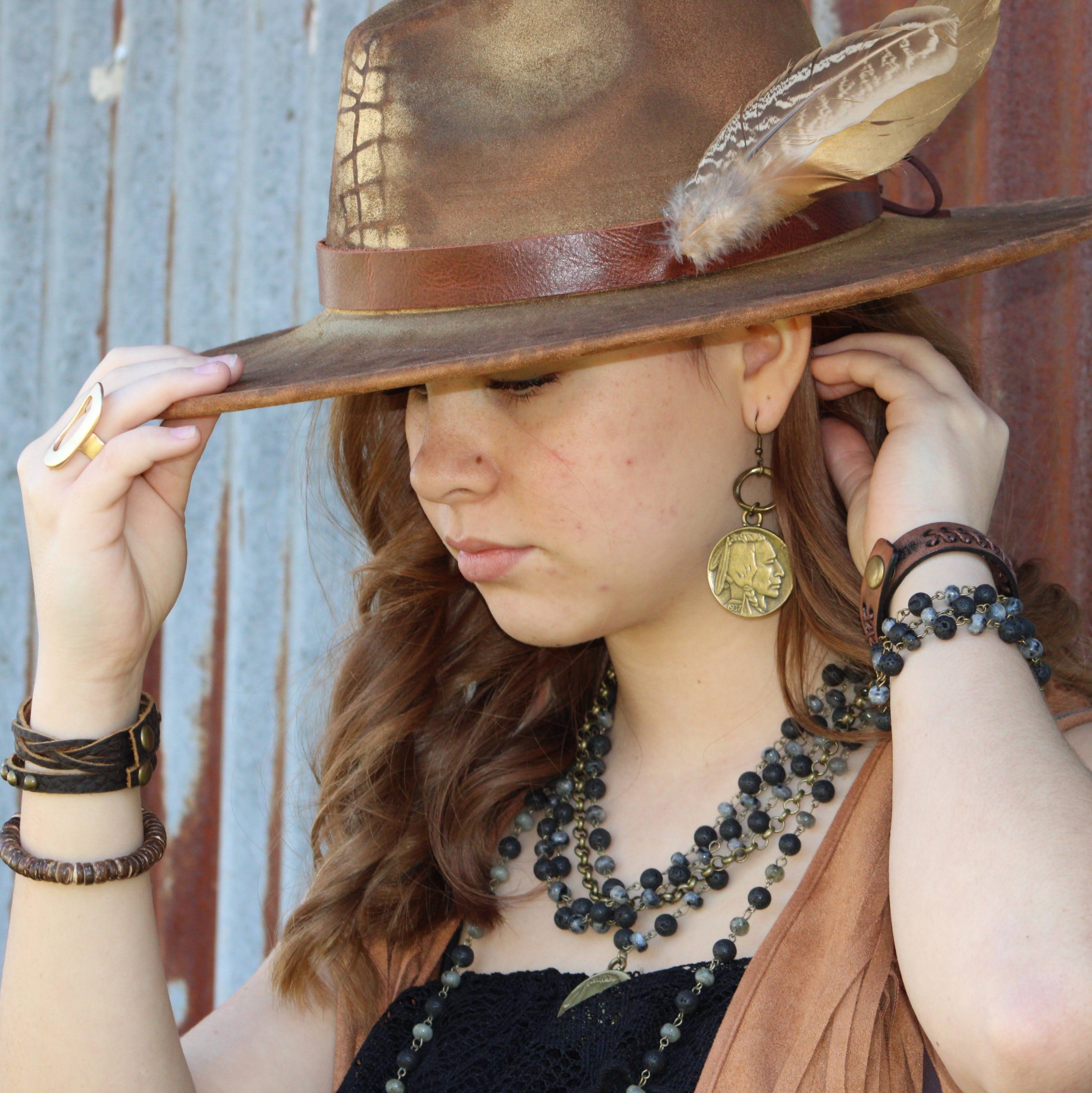 Wood Disc Beaded Stretch Bracelet