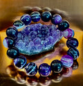 Reiki-Infused Genuine Dog Tooth Amethyst Statement Bracelet for Spiritual Shielding, Intuition & Deep Harmony (12mm)