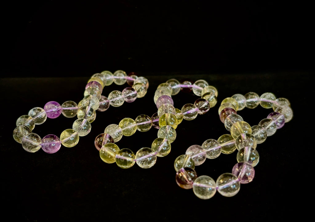 Ametrine Crystal Healing Stretch Bracelet for Intuition, Abundance & Harmony (8mm)