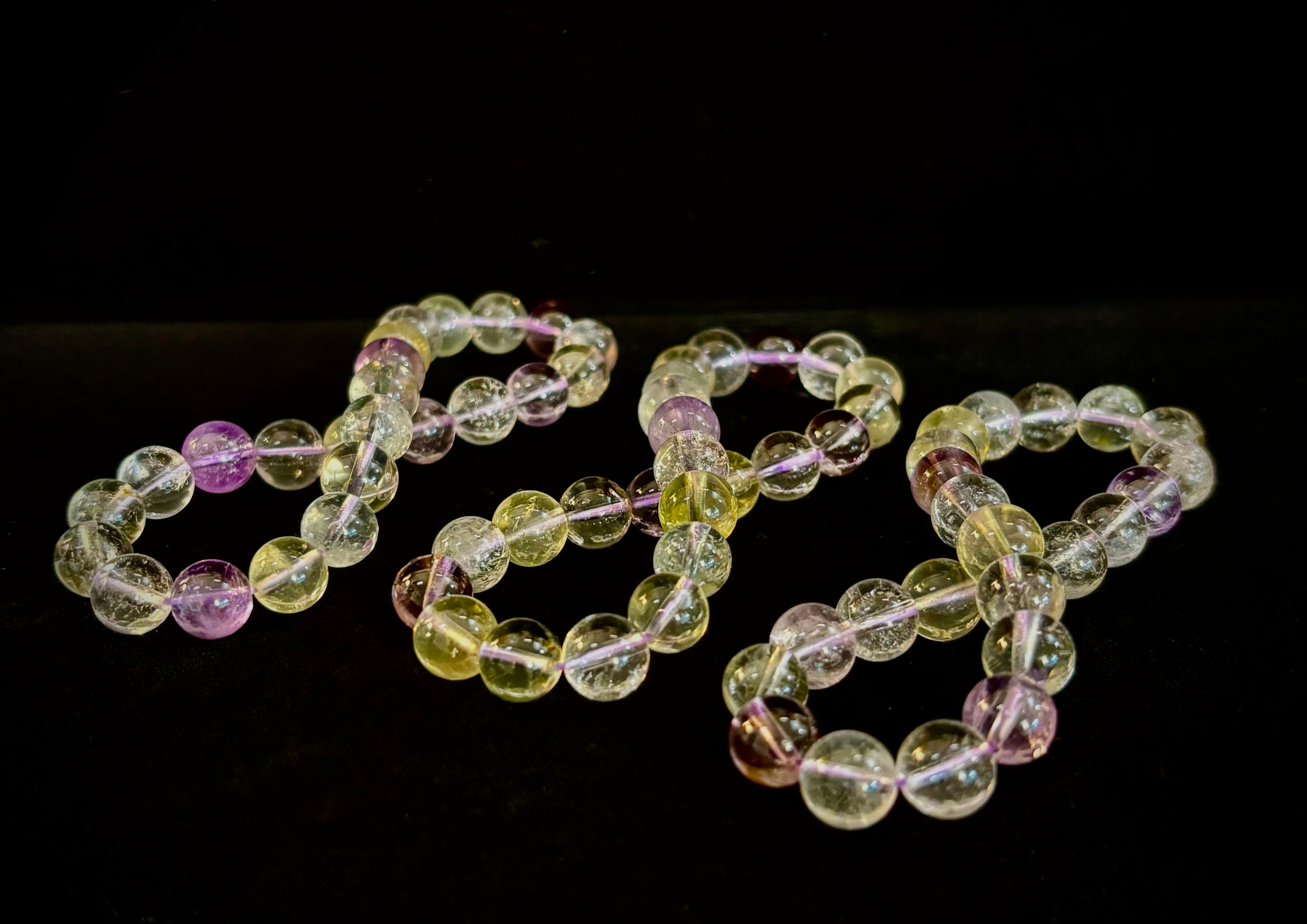 Ametrine Crystal Healing Stretch Bracelet for Intuition, Abundance & Harmony (8mm)