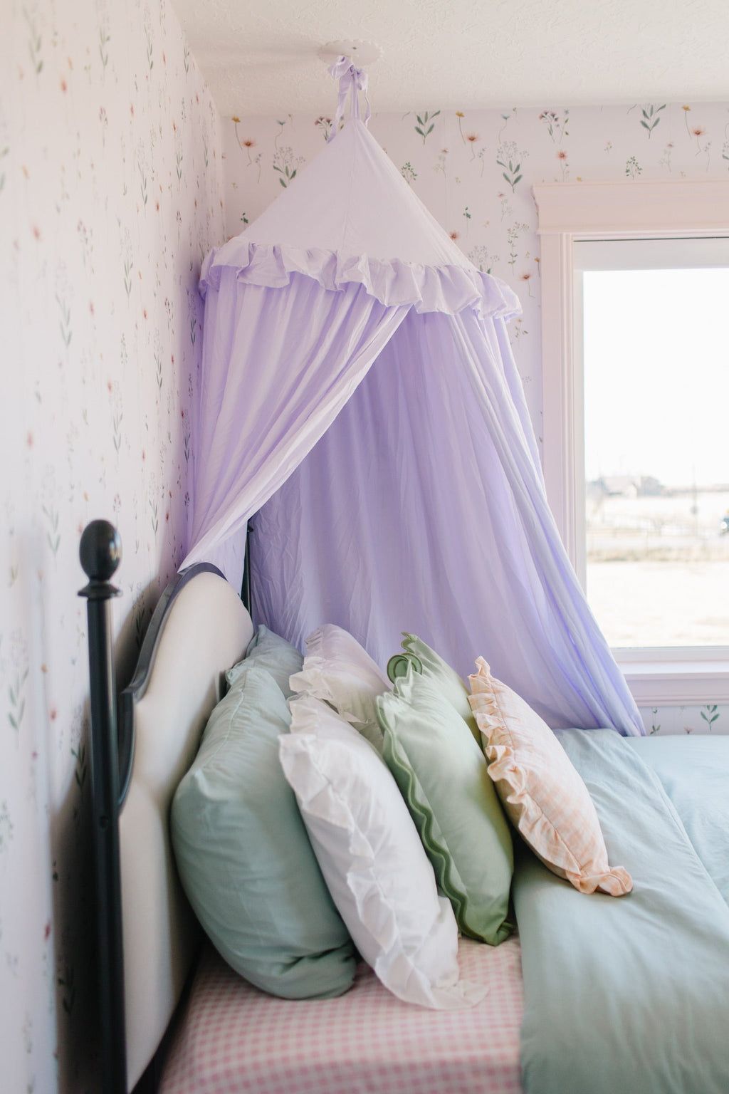 Marta Floral Removable Wallpaper in Blush Pink and Sage Green