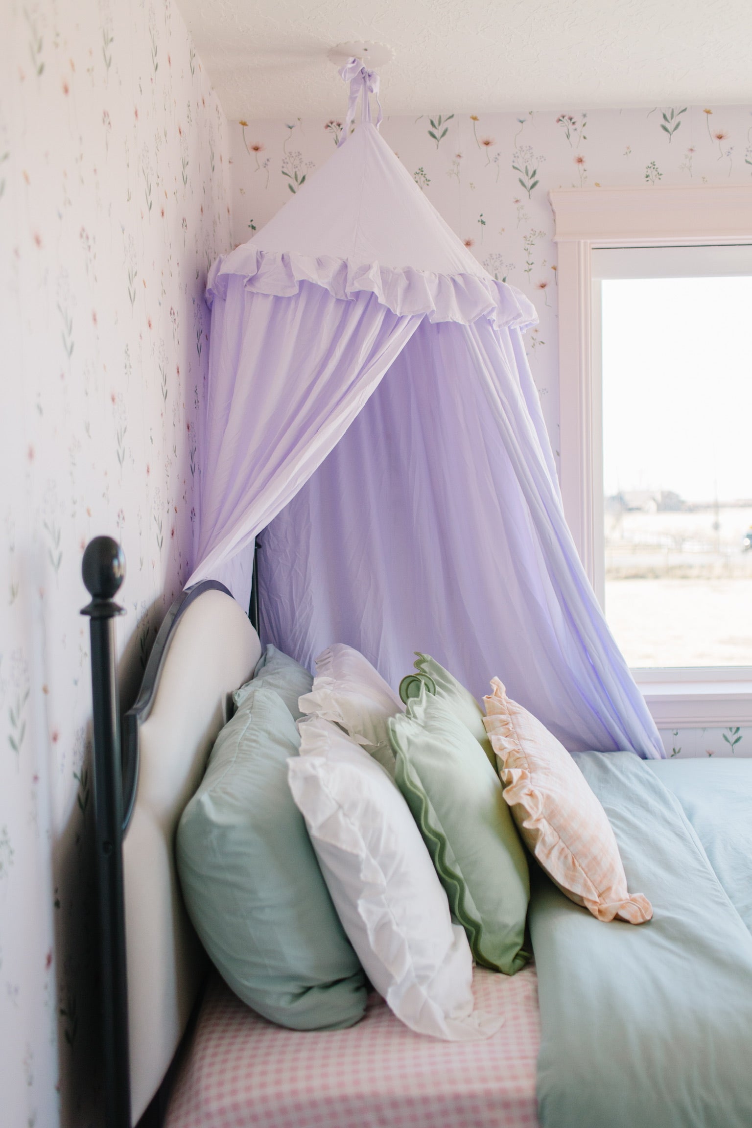 Marta Floral Removable Wallpaper in Blush Pink and Sage Green