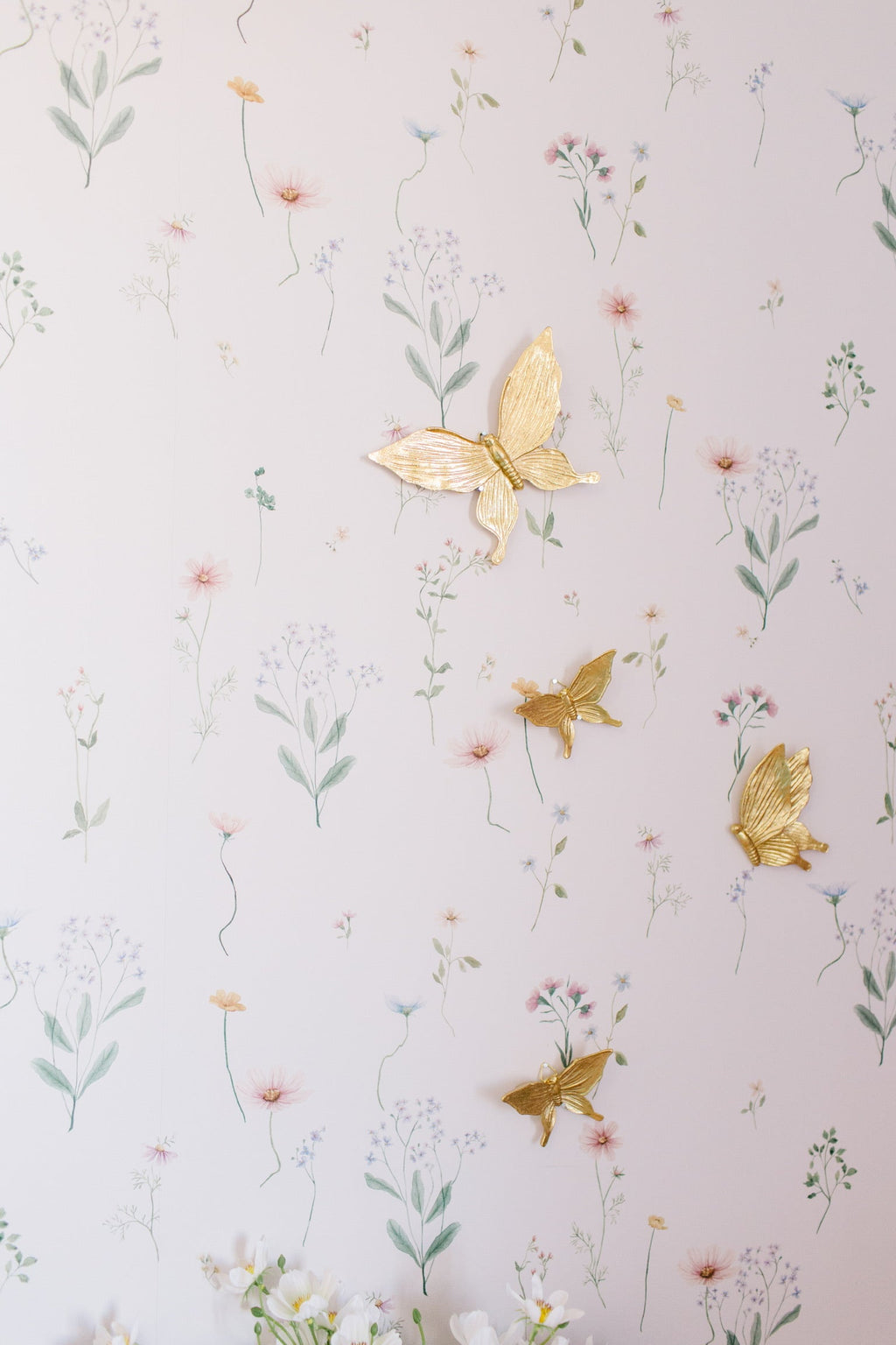 Marta Floral Removable Wallpaper in Blush Pink and Sage Green