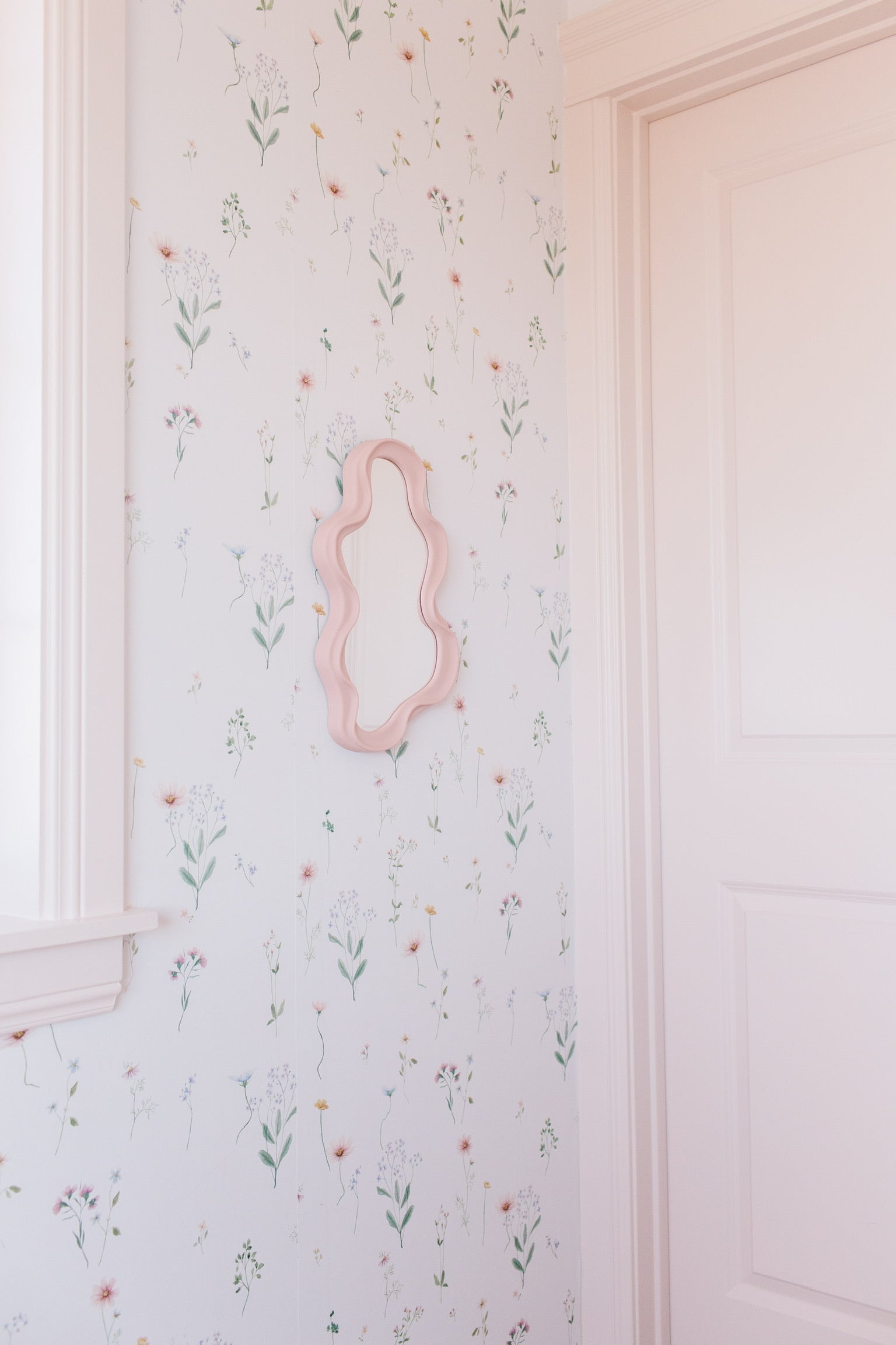 Marta Floral Removable Wallpaper in Blush Pink and Sage Green