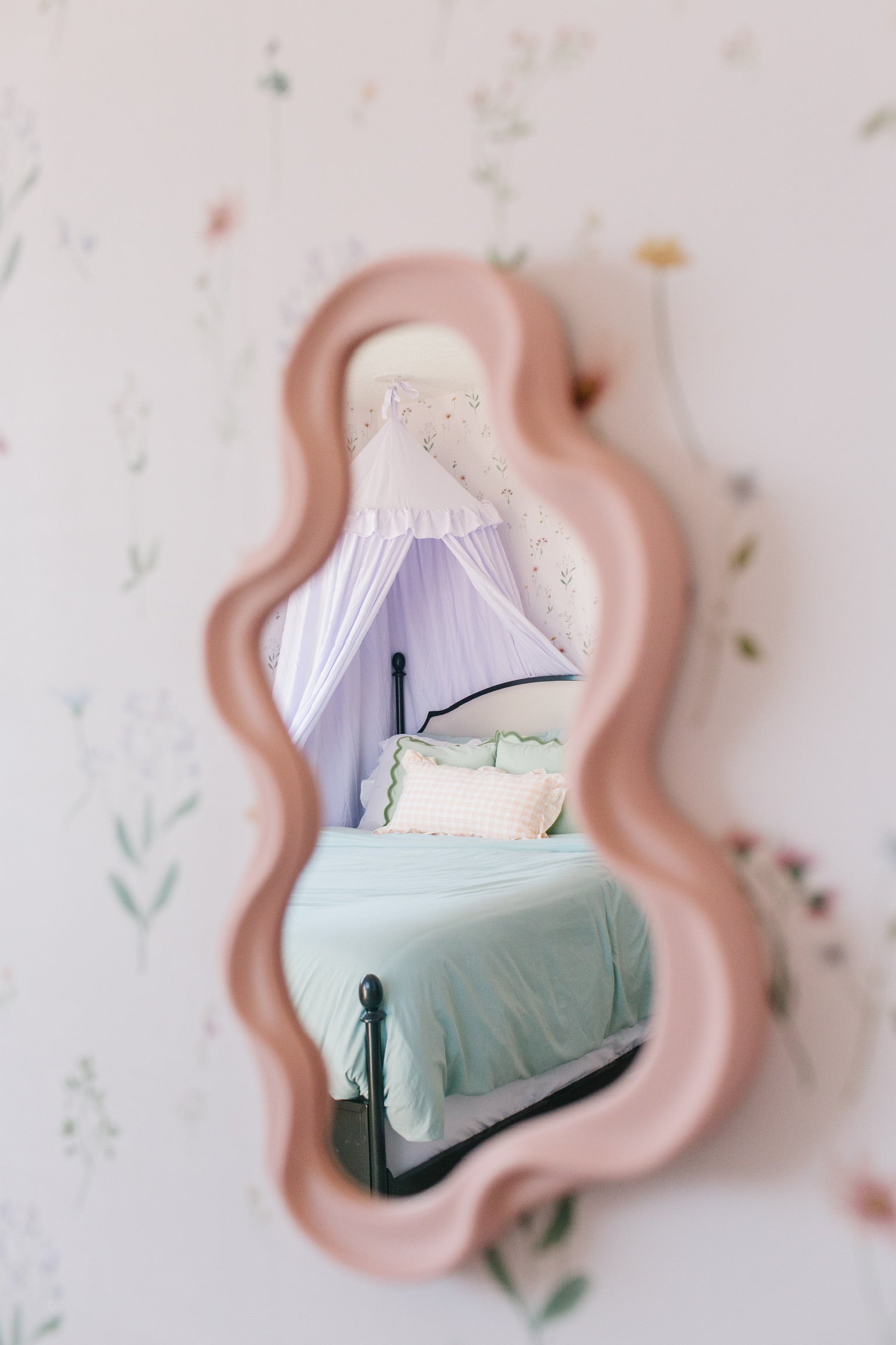 Marta Floral Removable Wallpaper in Blush Pink and Sage Green