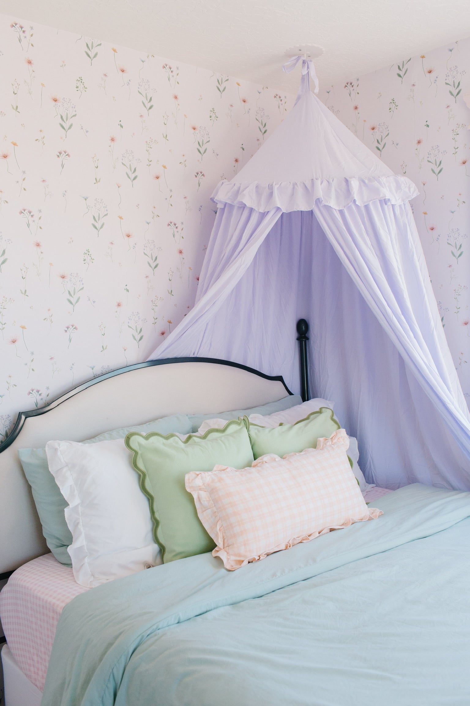 Marta Floral Removable Wallpaper in Blush Pink and Sage Green