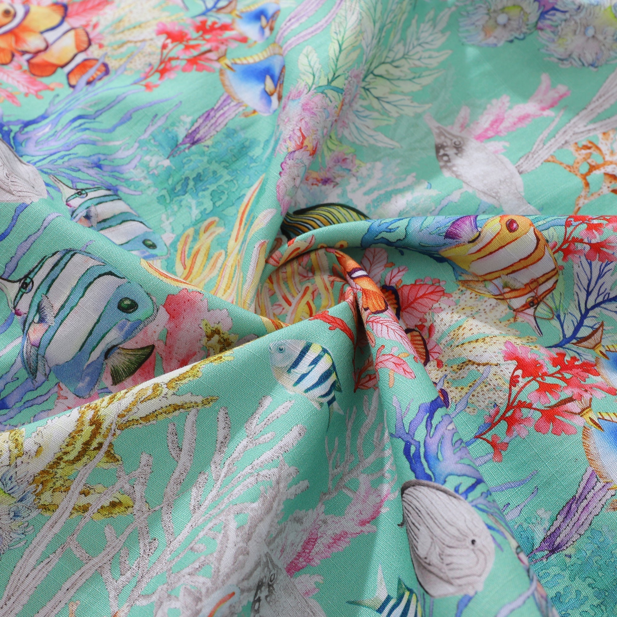 Men's Blue Sea Amusement Park Print Short Sleeve Hawaiian Shirt