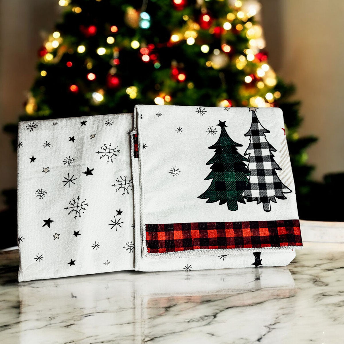 Trees & Gingham Towel