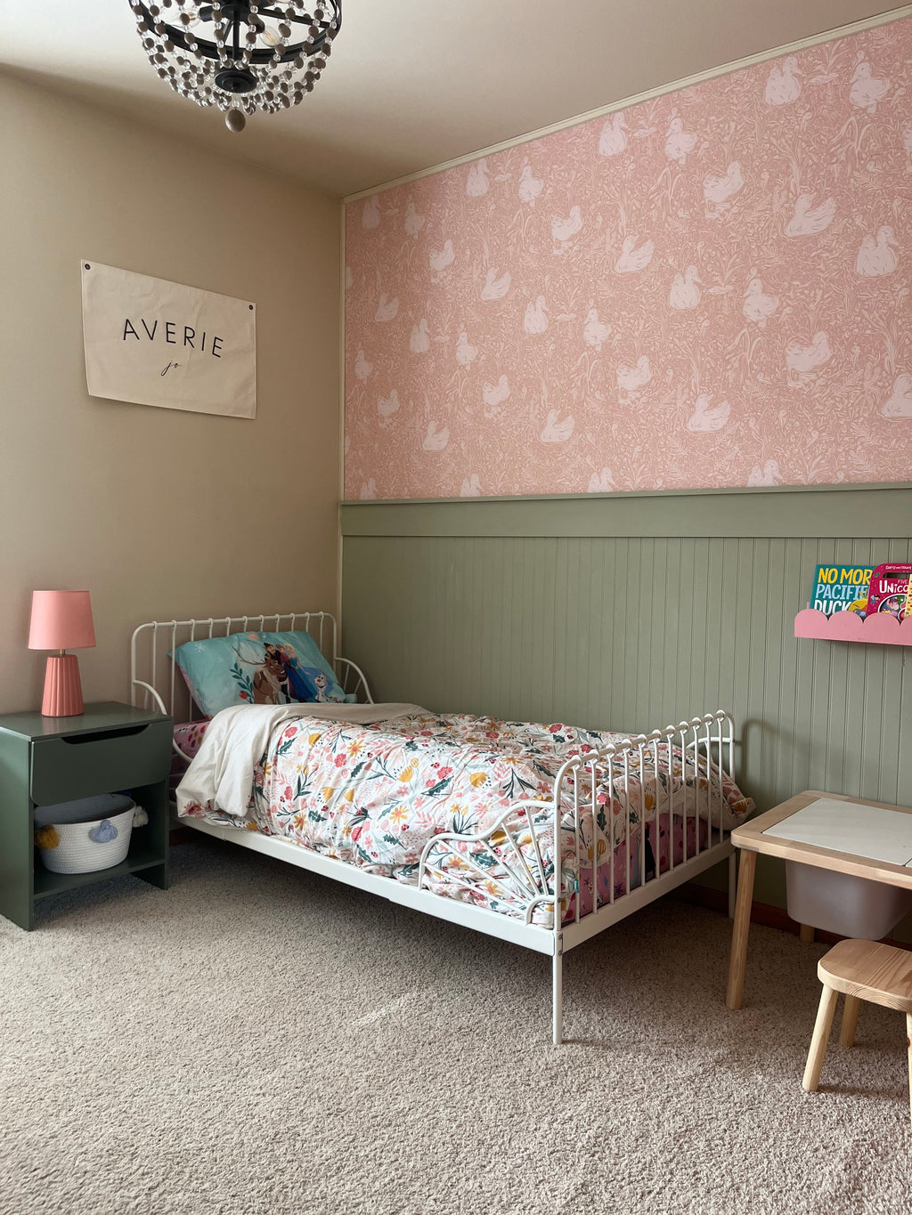 Hollingworth Floral Wallpaper in Pink, White, and Grey