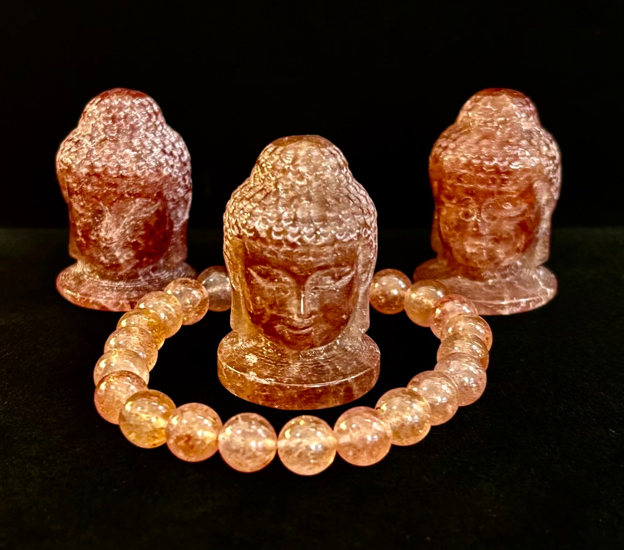 Reiki-Infused Natural Strawberry Quartz Bracelet for Universal Love, Joy & Heart Expansion (8mm)