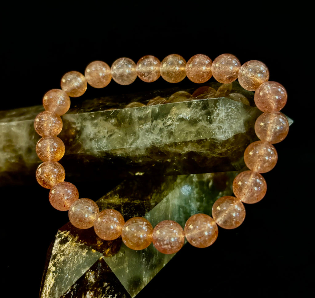 Reiki-Infused Natural Strawberry Quartz Bracelet for Universal Love, Joy & Heart Expansion (8mm)