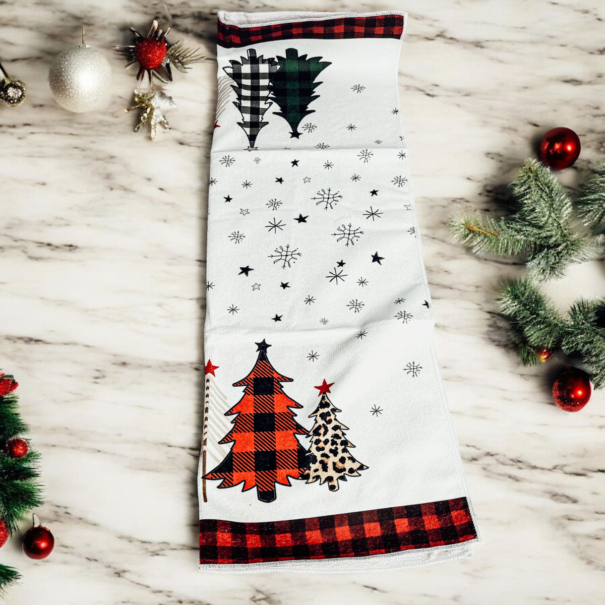 Trees & Gingham Towel