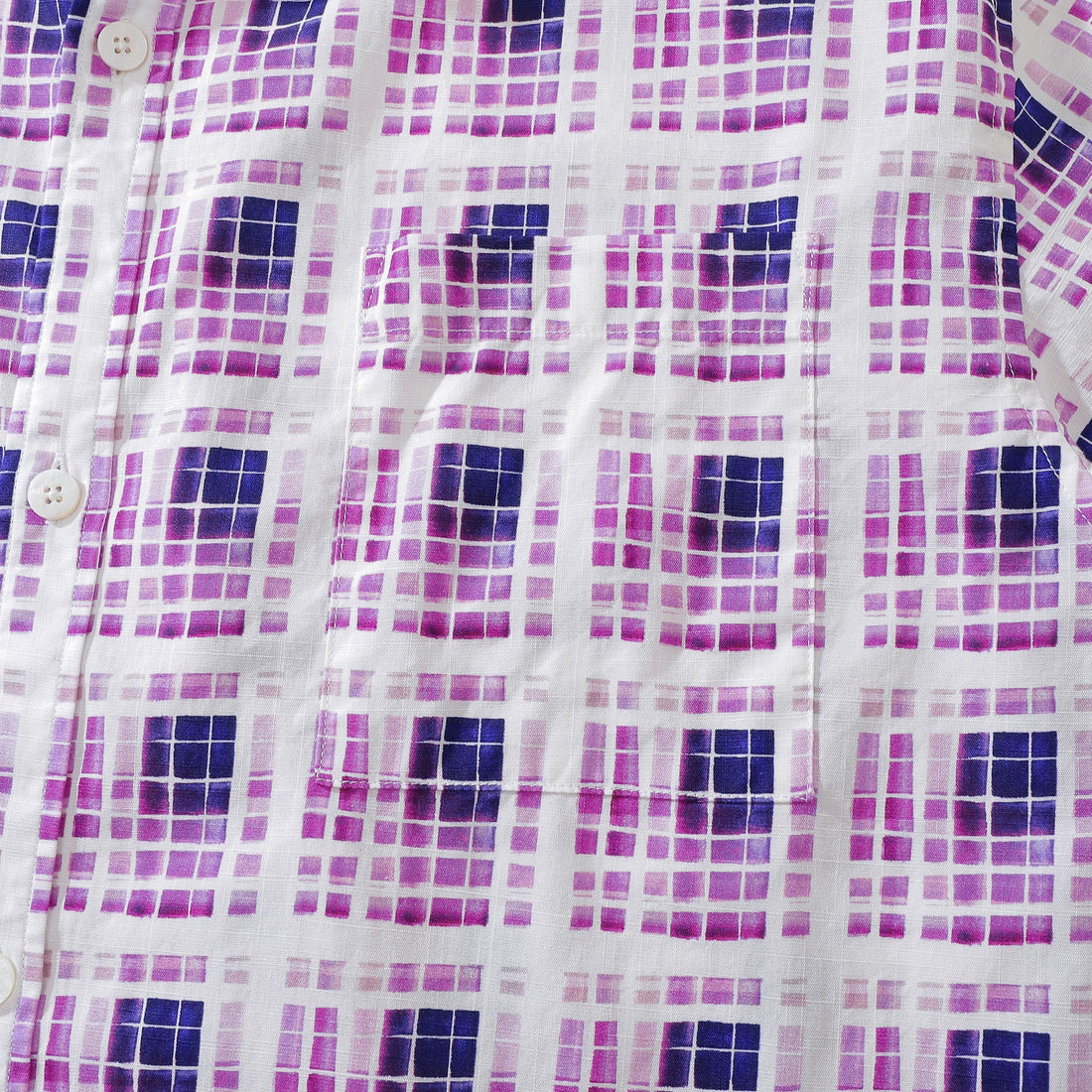 Men's Purple Gradient Geometric Print Cotton Hawaiian Shirt