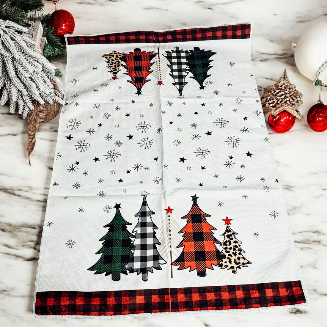 Trees & Gingham Towel