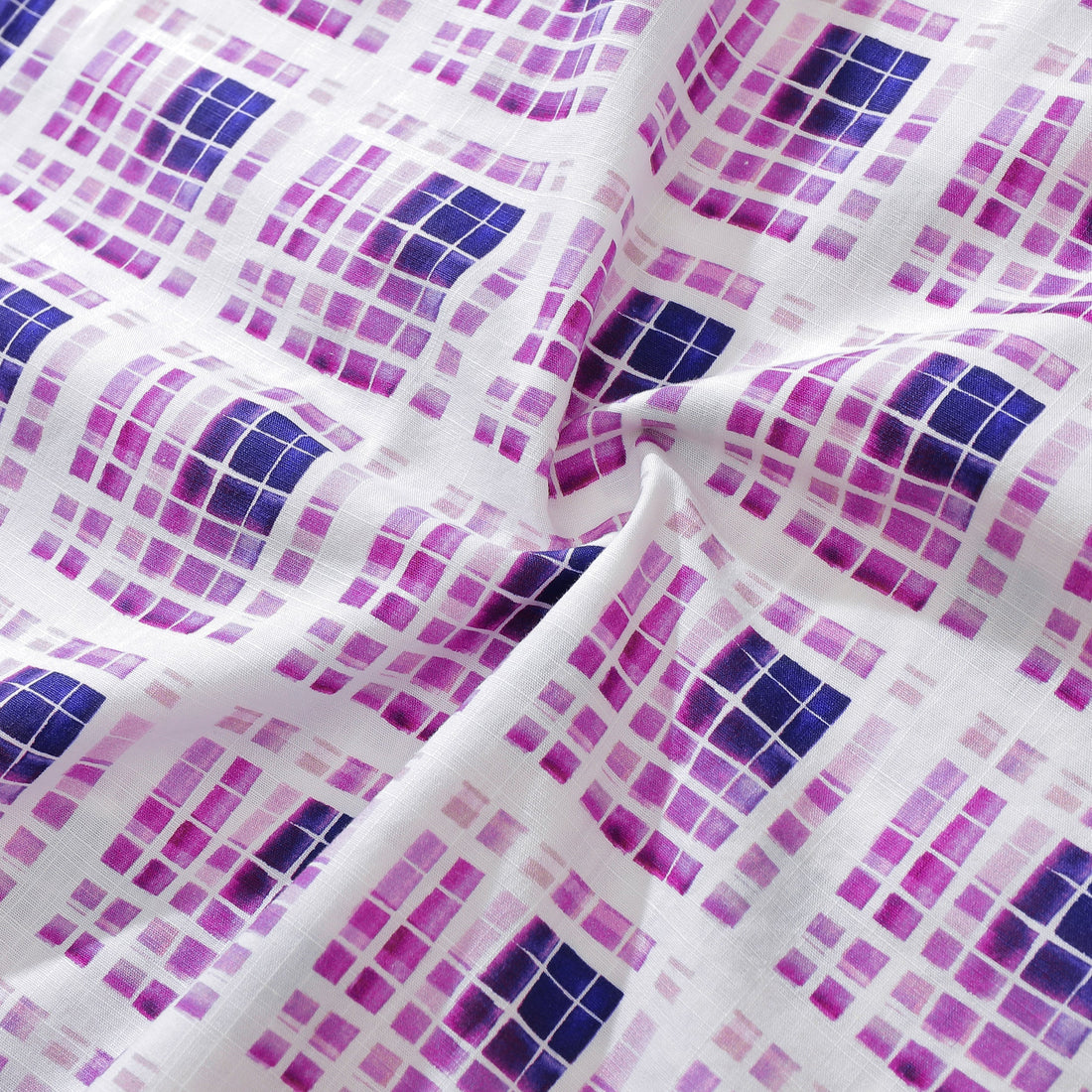 Men's Purple Gradient Geometric Print Cotton Hawaiian Shirt