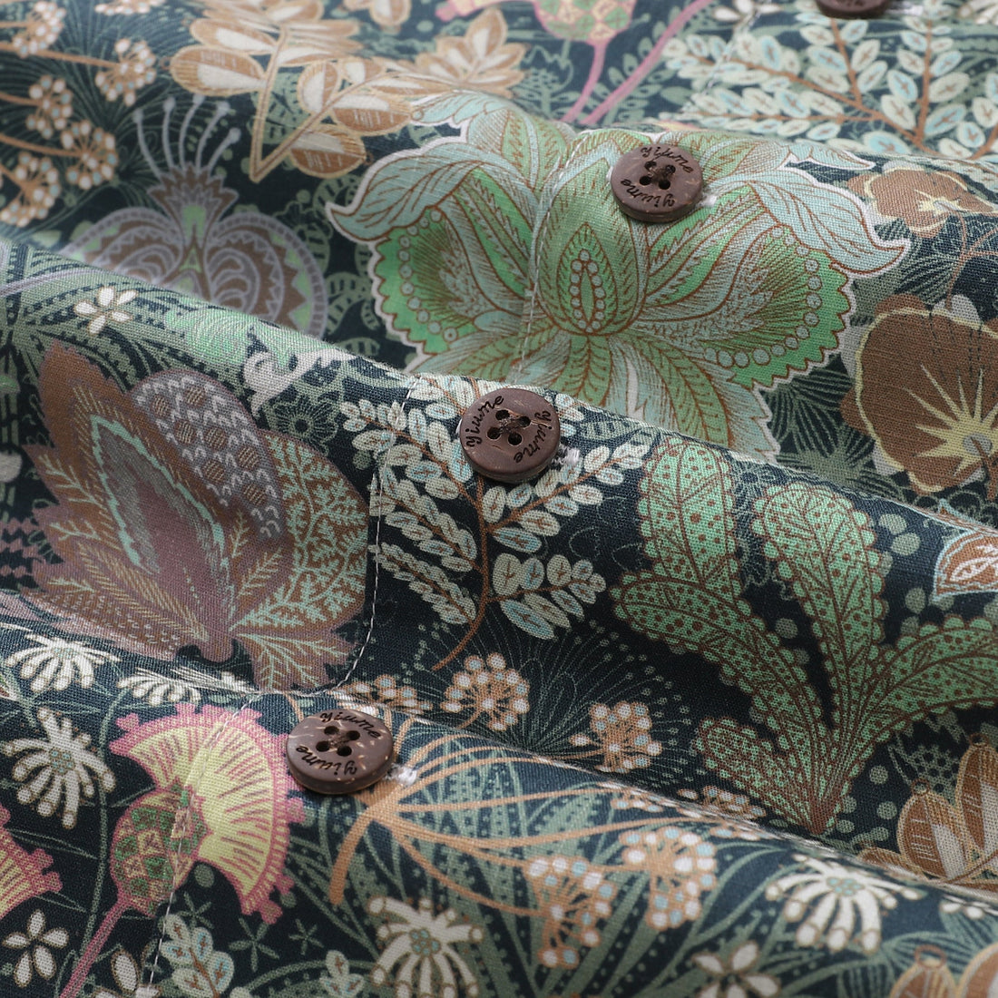 1950s Vintage Hawaiian Shirt Men's Cotton Tropical Greenery Print
