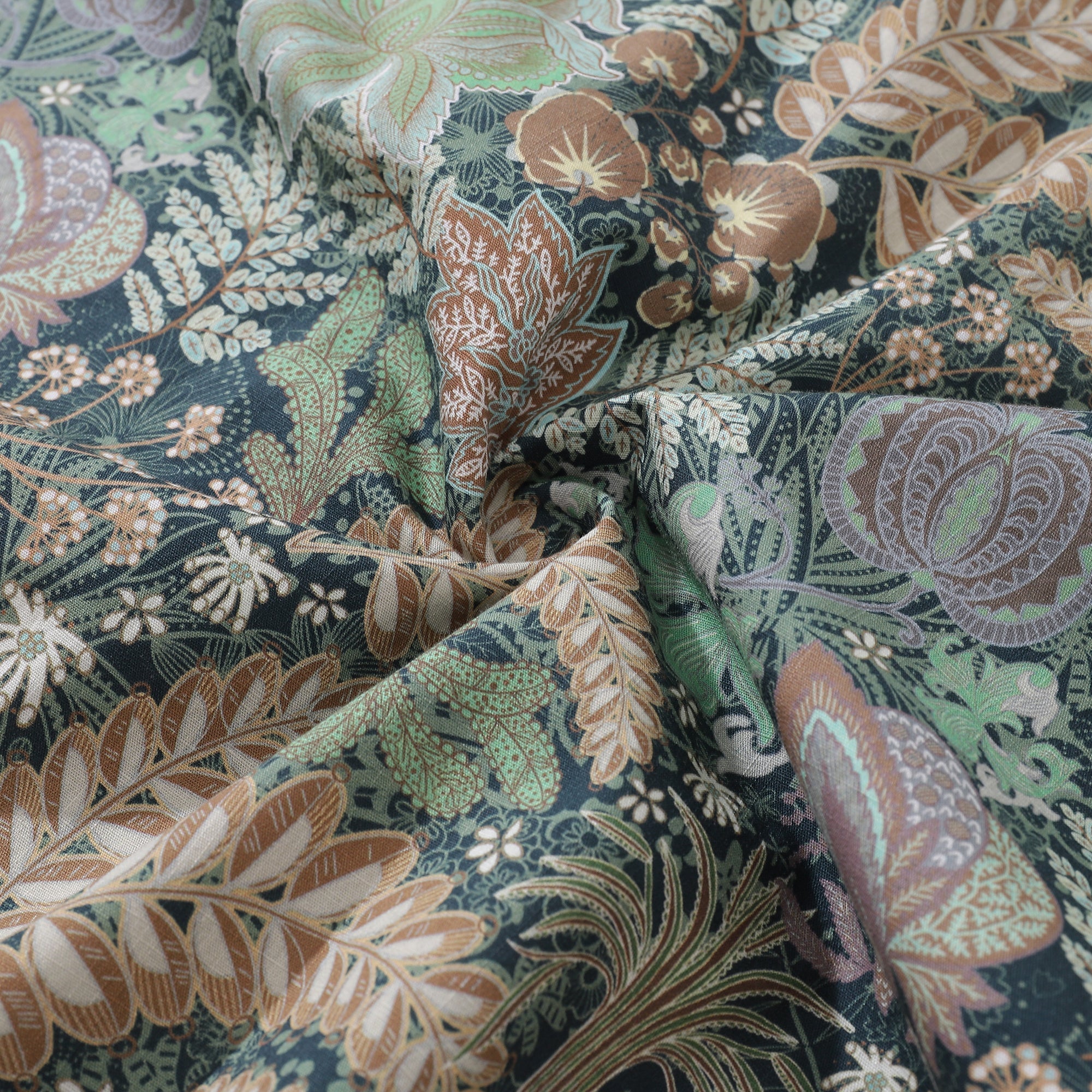 1950s Vintage Hawaiian Shirt Men's Cotton Tropical Greenery Print