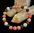 Reiki-Infused Sacred Flame Bracelet for Passion, Courage, Grounding & Essential Oil Diffusing (8mm, Small Wrists)